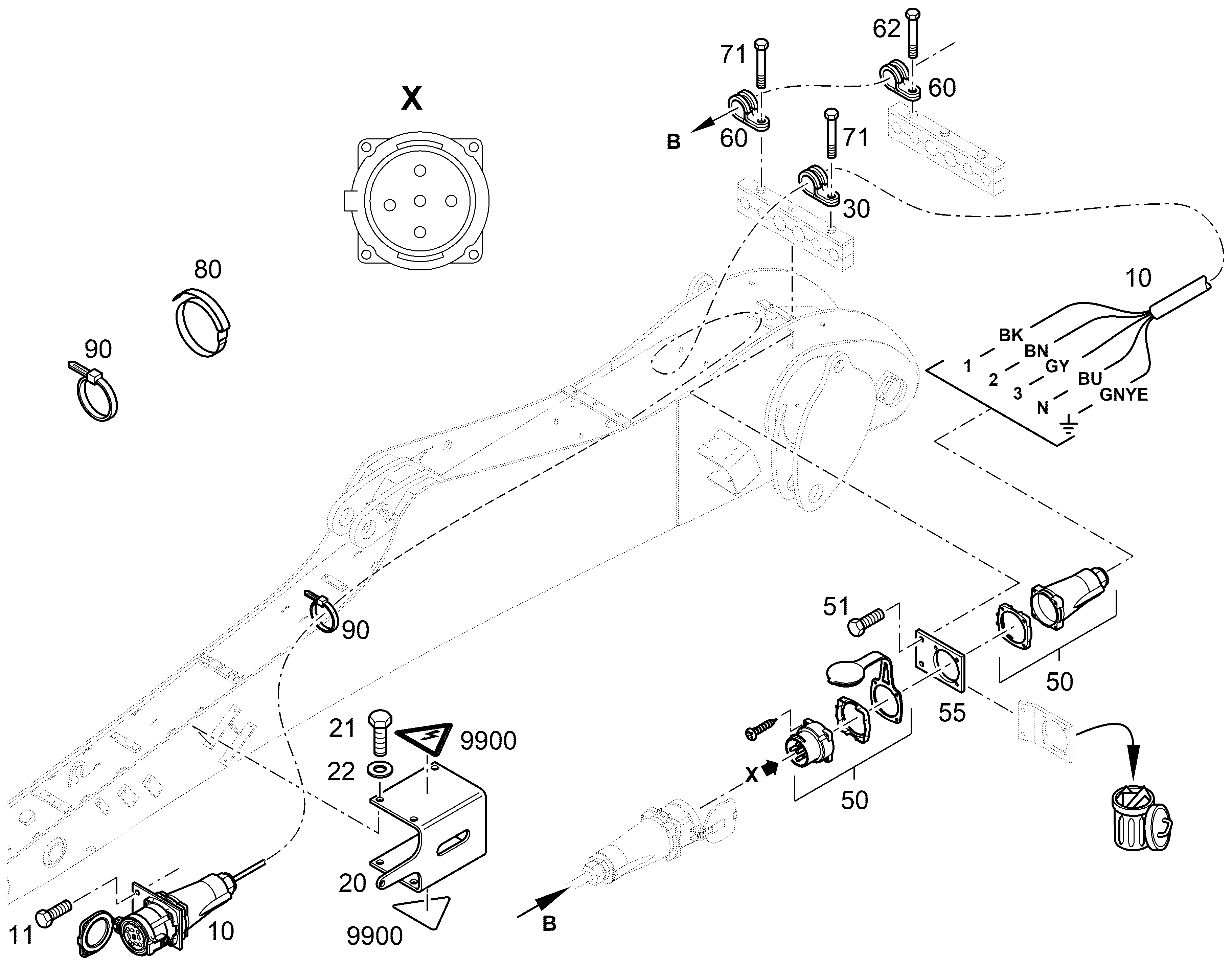 К-Т ПРОВОДОВ - МАГН.УСТР-ВО 8M, DS6 94060187 LIEBHERR