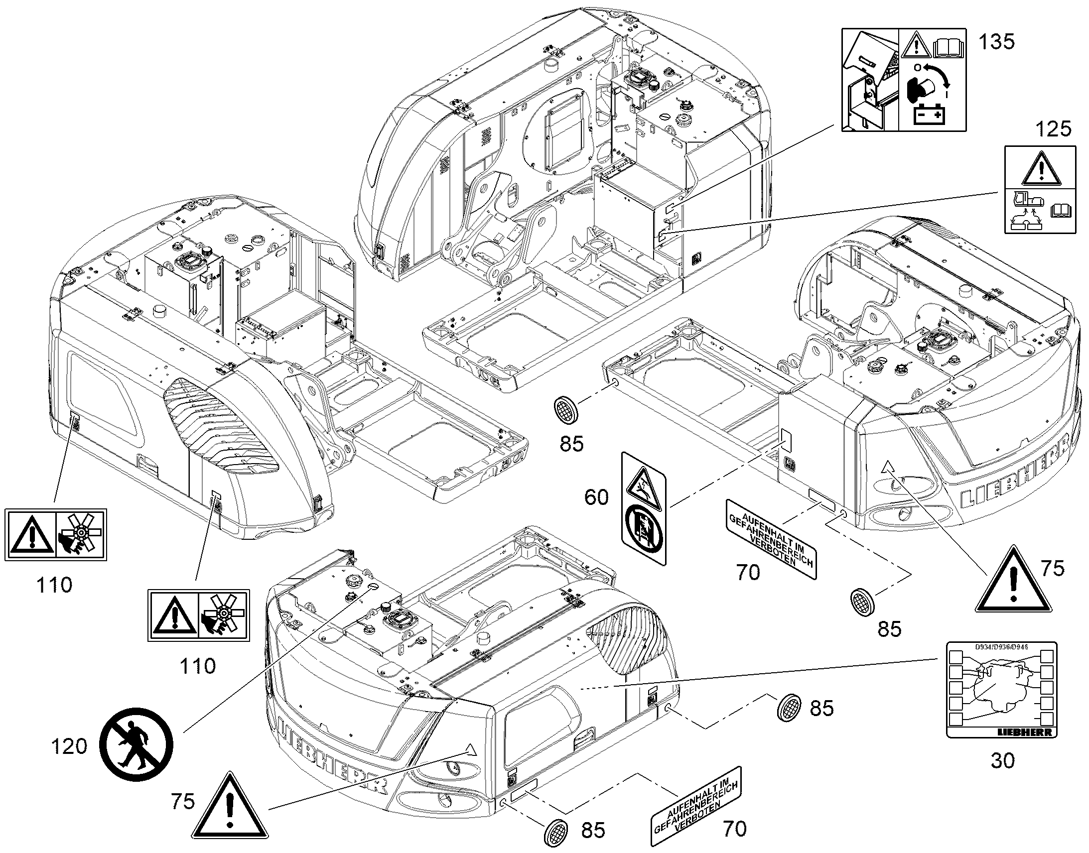 НАКЛЕЙКА D834 SCHMIERPLAN 132mmX115mm 12407178 LIEBHERR