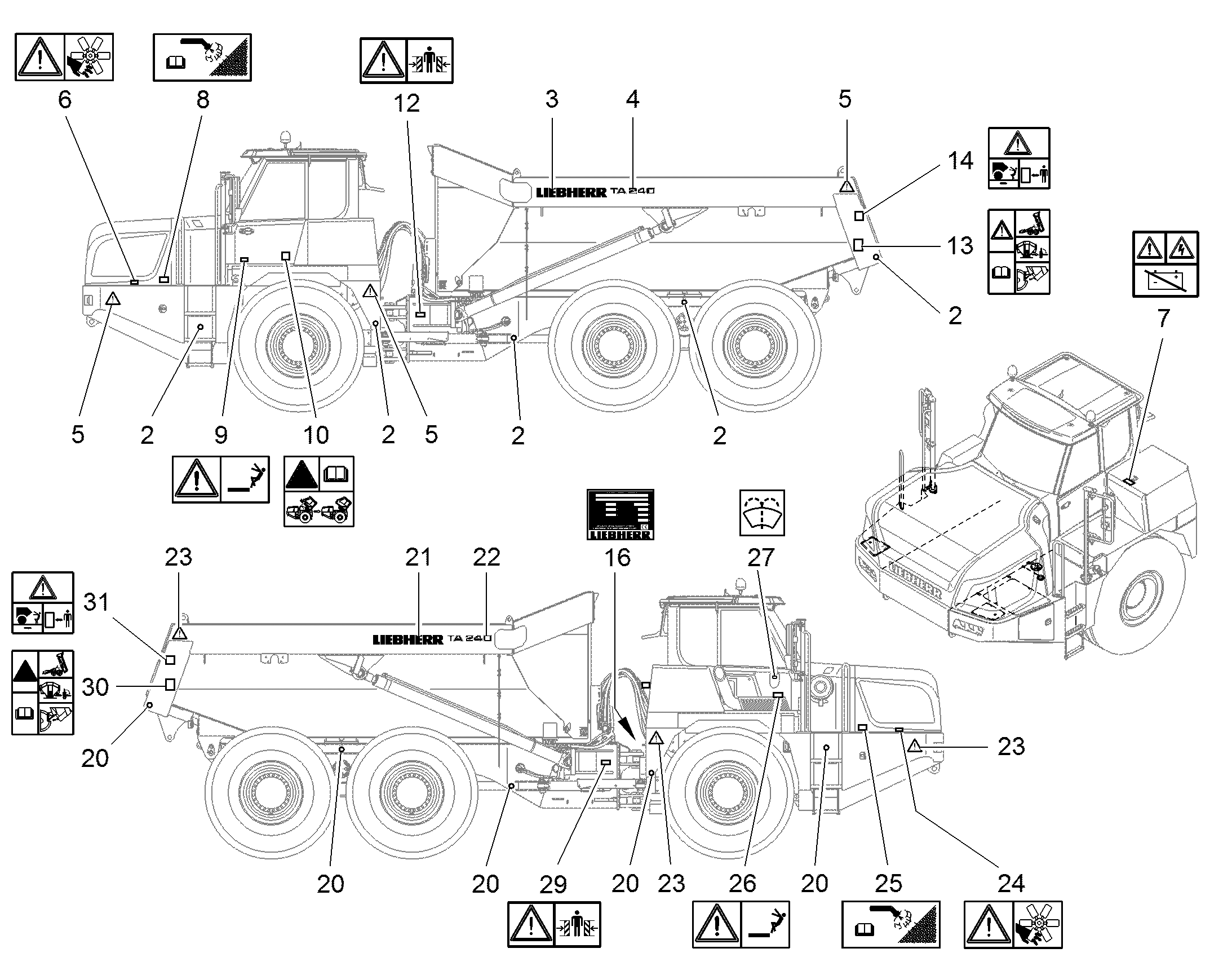 ТАБЛИЧКА КАБИНЫ 120mmX120mm 94083475 LIEBHERR