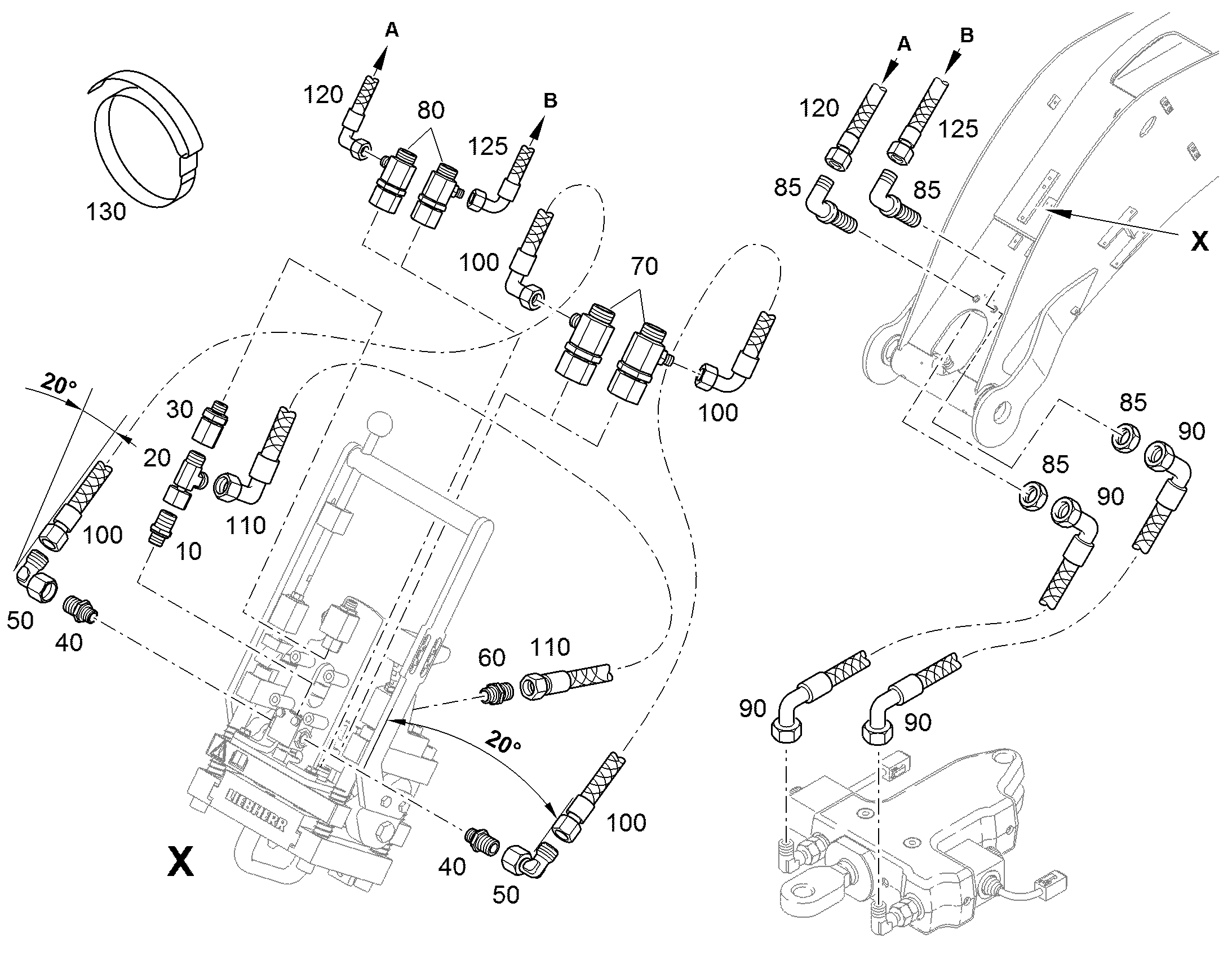 ШЛАНГ 6X1000 10413133 LIEBHERR