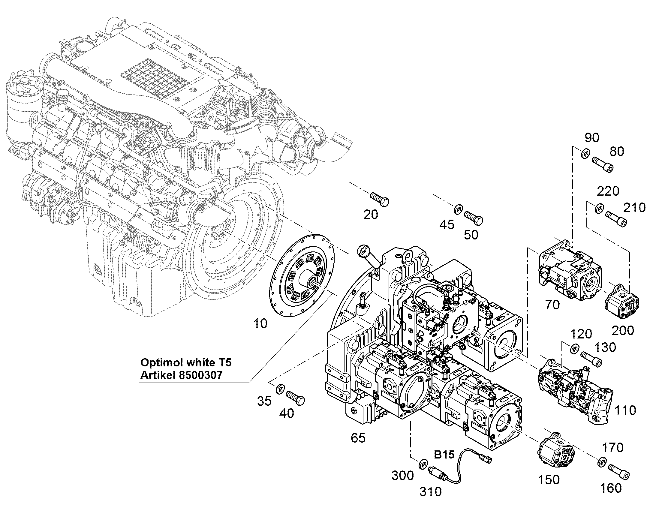ГИДРОНАСОС РЕГУЛИРОВОЧНЫЙ A11 75cm³/U 10412657 LIEBHERR
