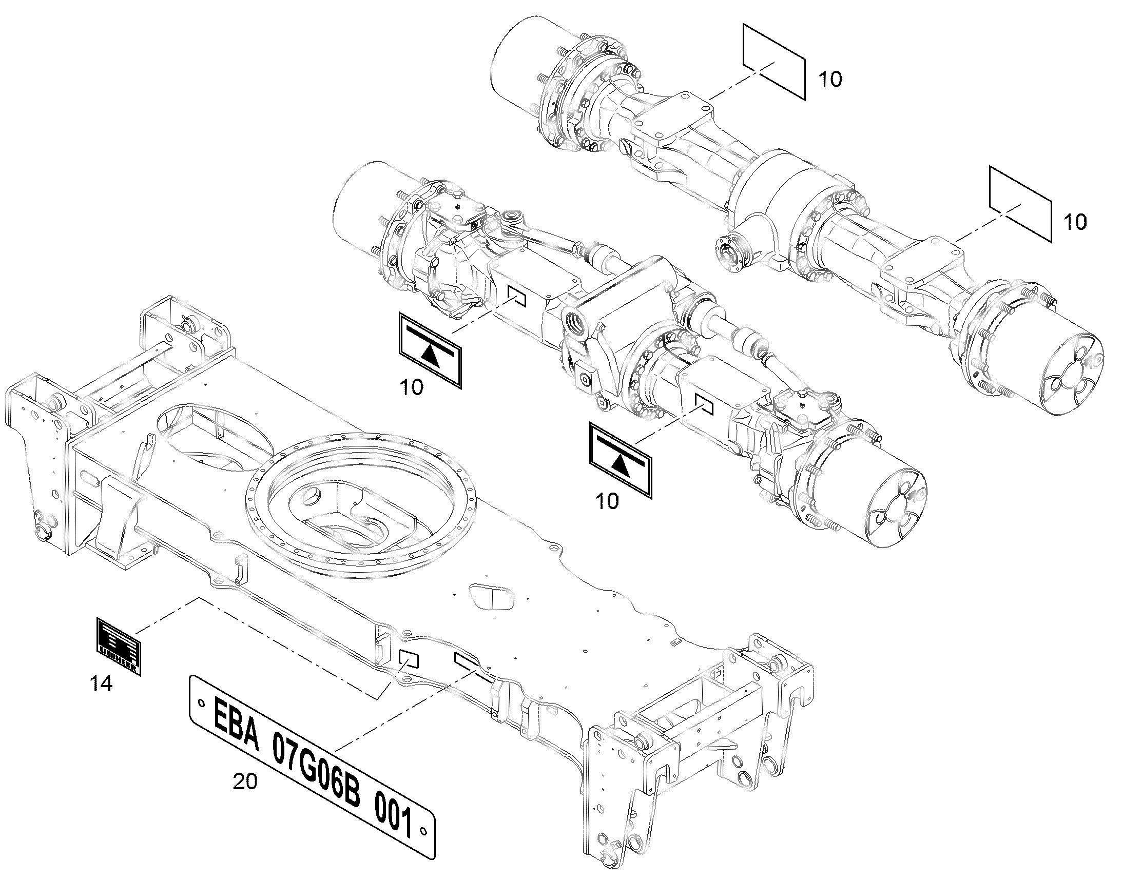 ТАБЛИЧКА МЕСТО ДЛЯ ДОМКРАТА 70,0mmX40,0mm 9581234 LIEBHERR