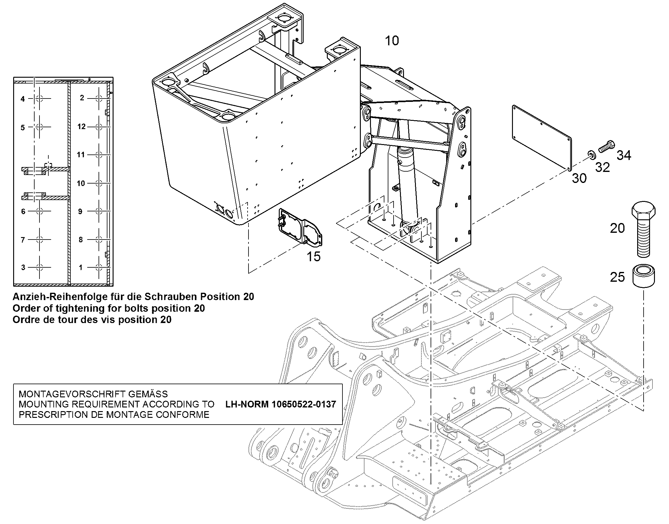 МЕХАНИЗМ ПОДЪЕМА КАБИНЫ 94072972 LIEBHERR