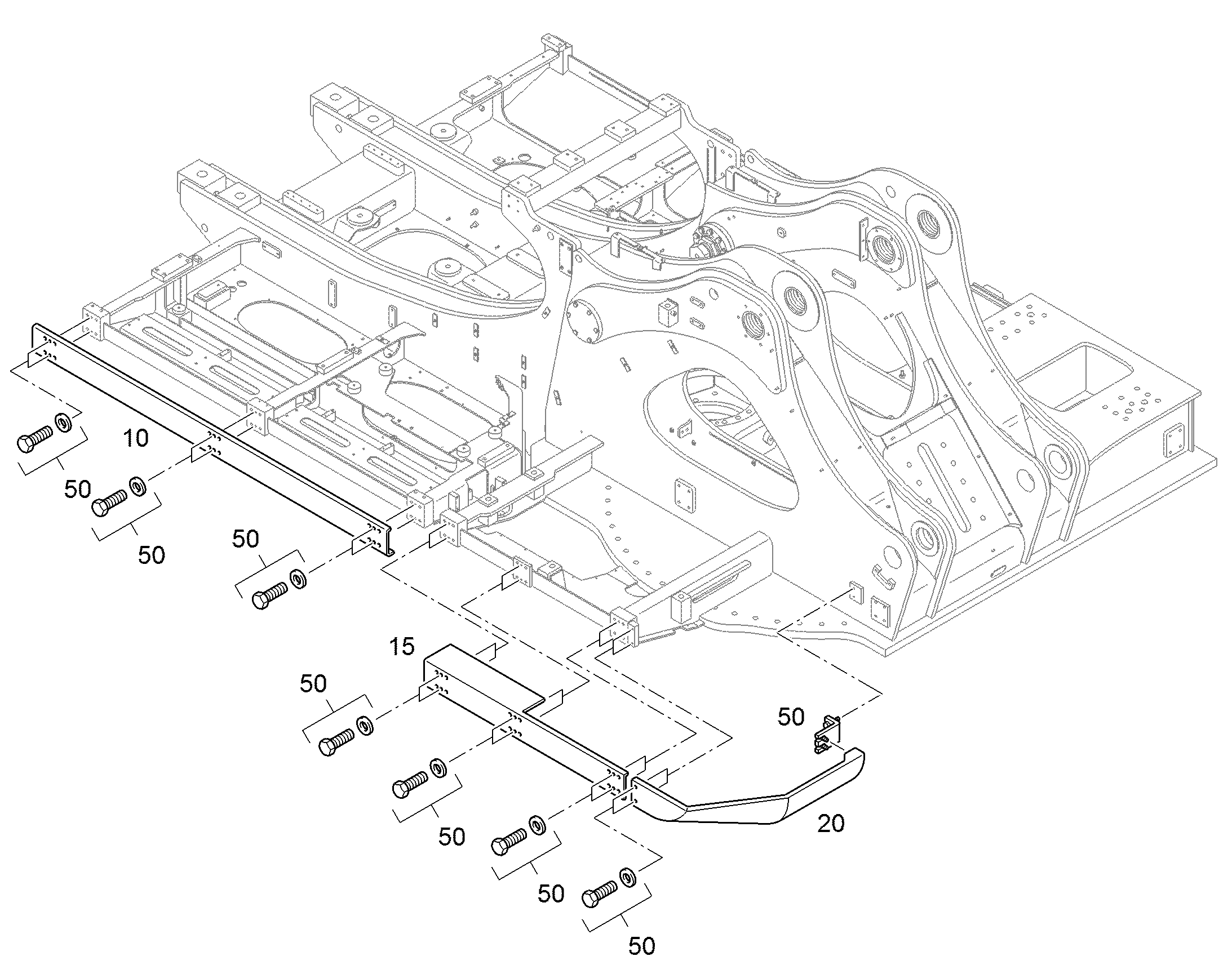 МОНТАЖНЫЕ ДЕТАЛИ ОБШИВКИ ДВЕРИ 94088008 LIEBHERR