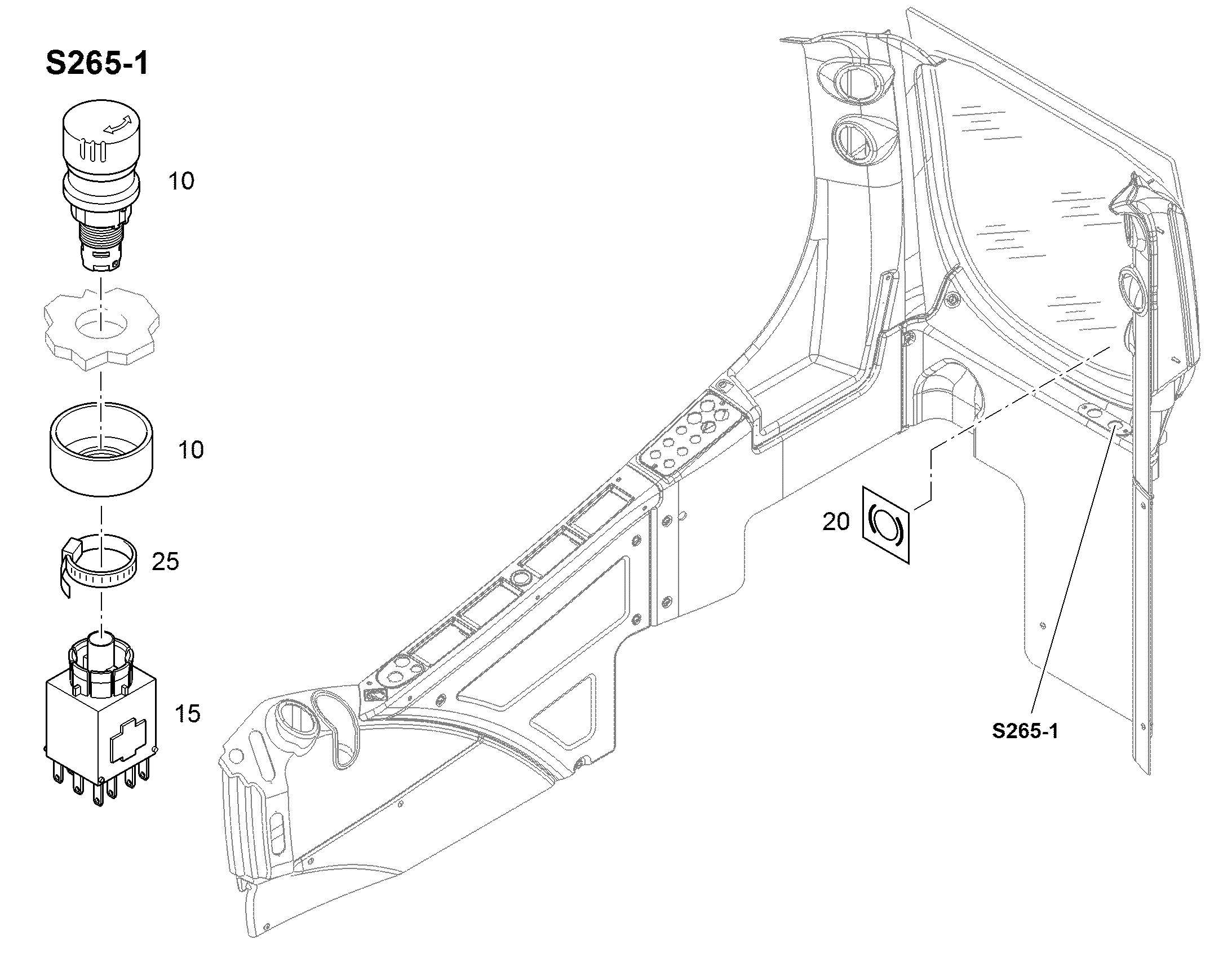 ТАБЛИЧКА АВАРИЙНЫЙ ТОРМОЗ 40mmX40mm 94044734 LIEBHERR