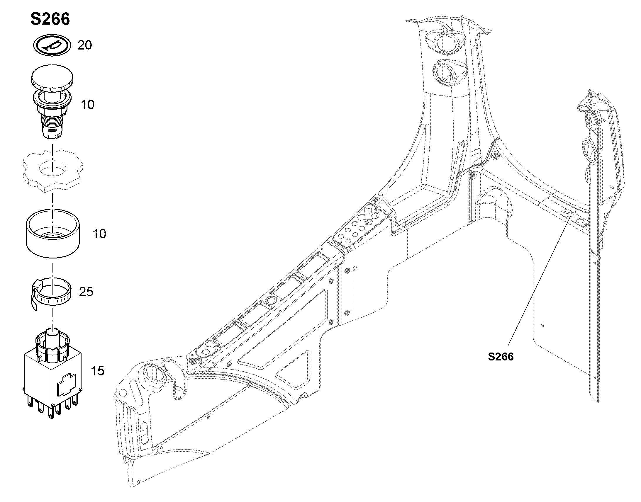 ТАБЛИЧКА АВАРИЙНЫЙ СИГНАЛ Ø23mm 9596956 LIEBHERR