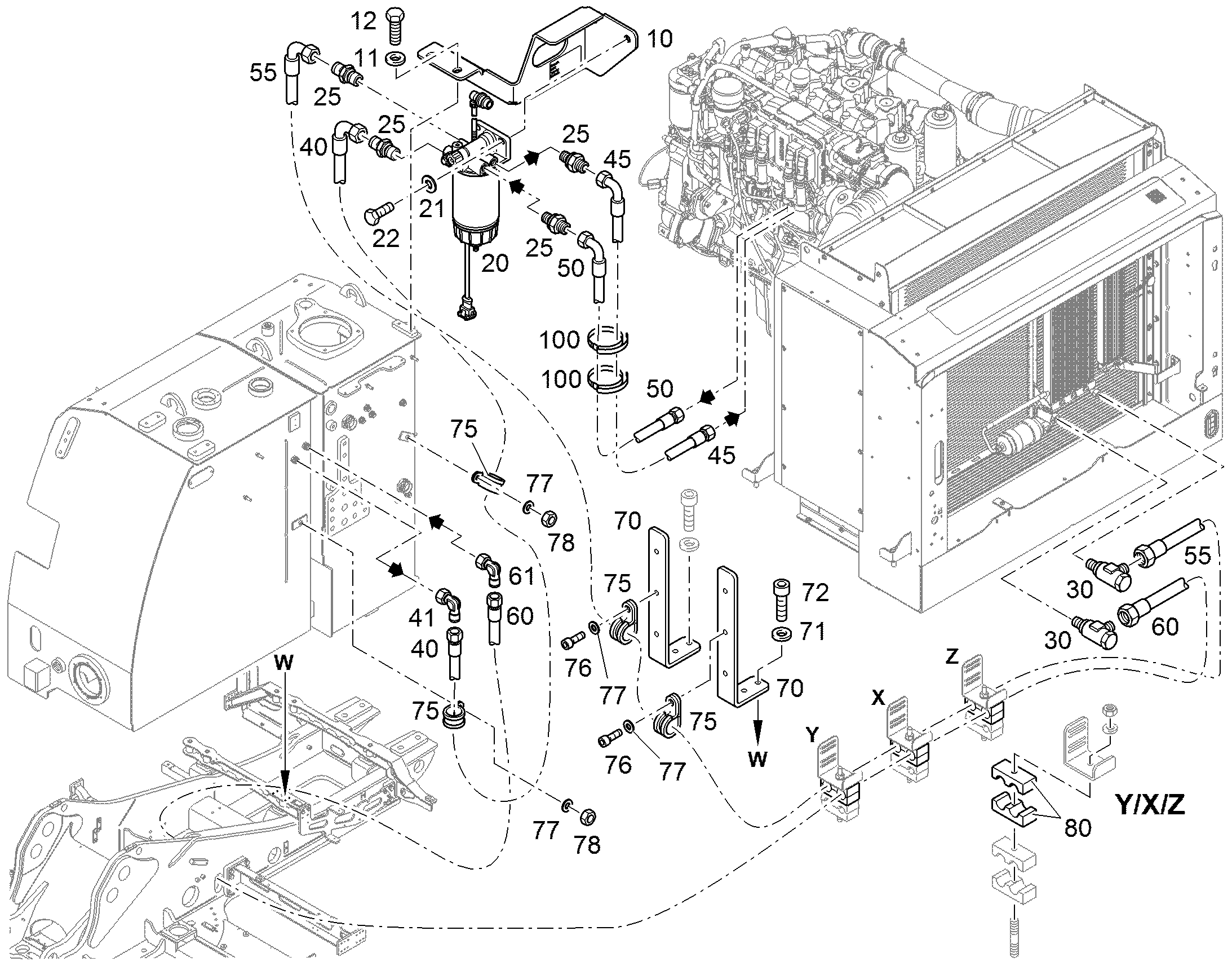ШЛАНГ ТОПЛИВНЫЙ 12X650 11698629 LIEBHERR