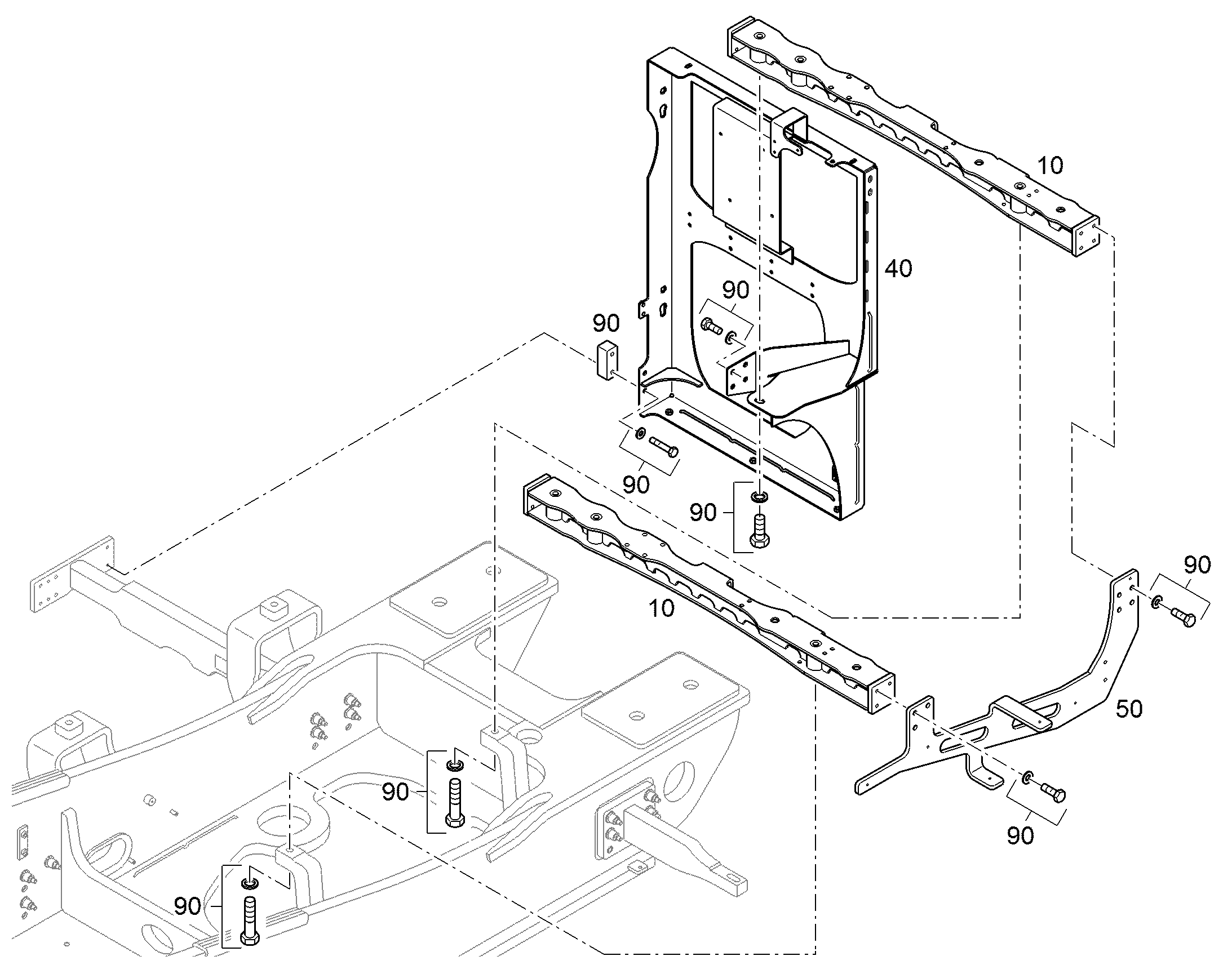 МОНТАЖНЫЕ ДЕТАЛИ ОБШИВКИ 94079217 LIEBHERR