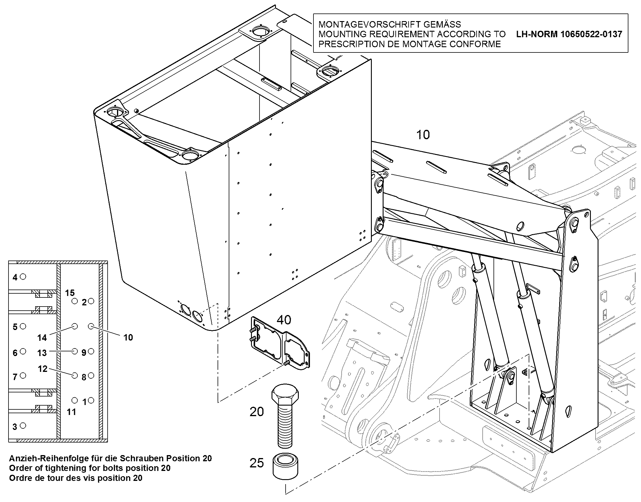 МЕХАНИЗМ ПОДЪЕМА КАБИНЫ 10476782 LIEBHERR