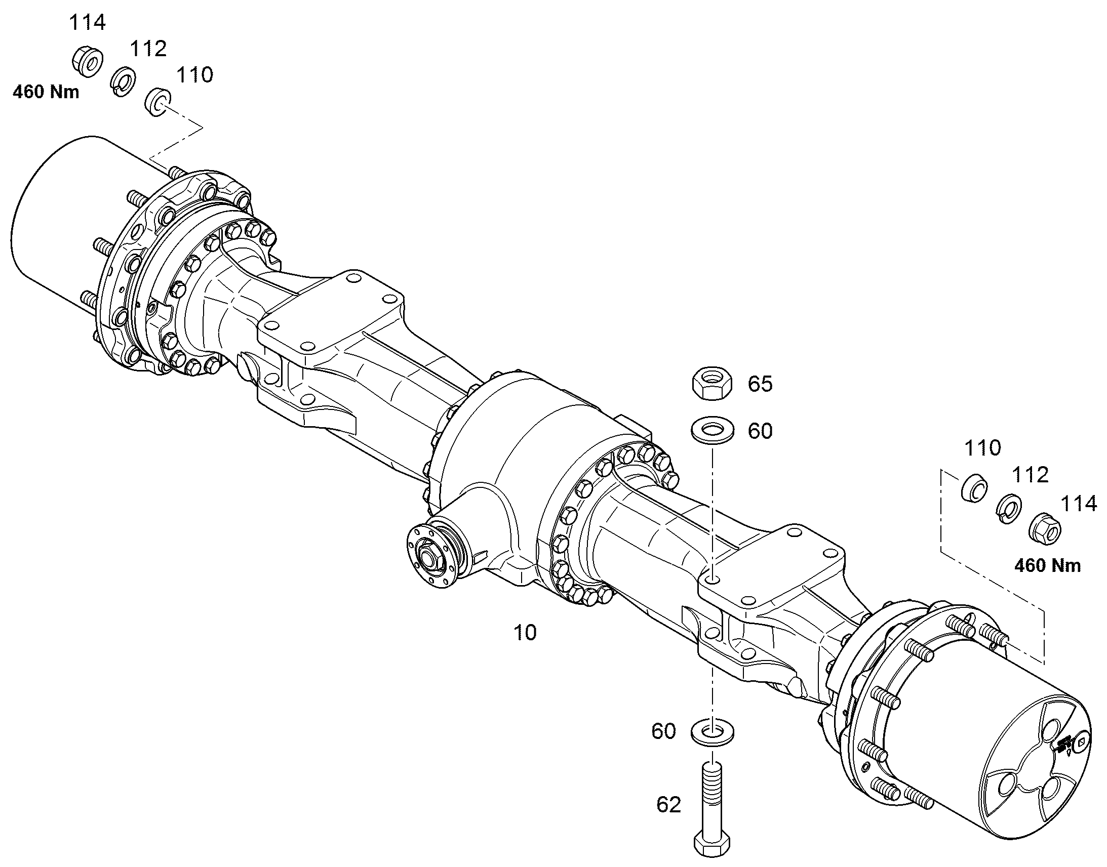 ОСЬ НЕПОДВИЖНАЯ MT-E 3070 10476869 LIEBHERR