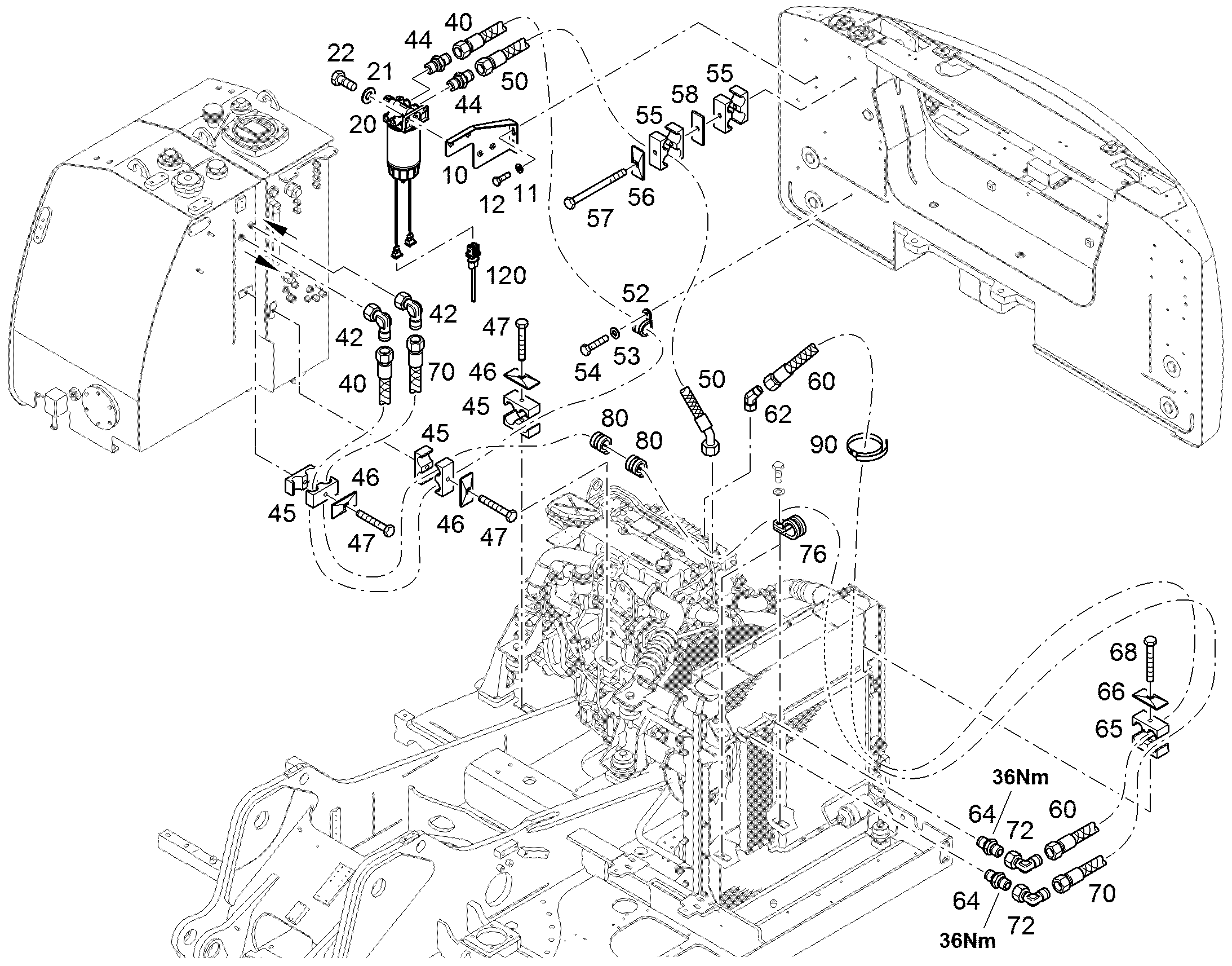 ШЛАНГ ТОПЛИВНЫЙ 12X3350 10290826 LIEBHERR