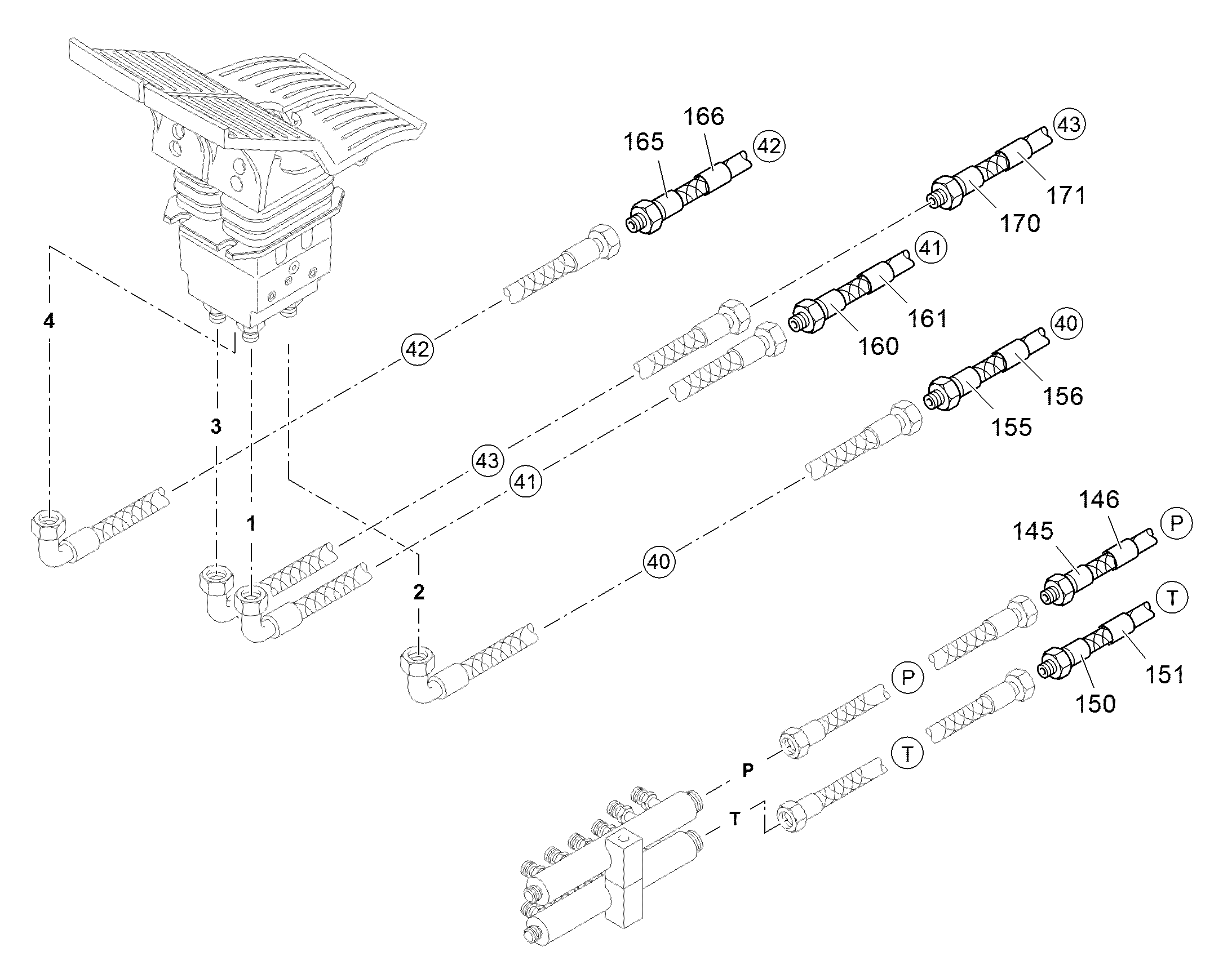 ШЛАНГ УПРАВЛЕНИЯ 8X1250 10042545 LIEBHERR