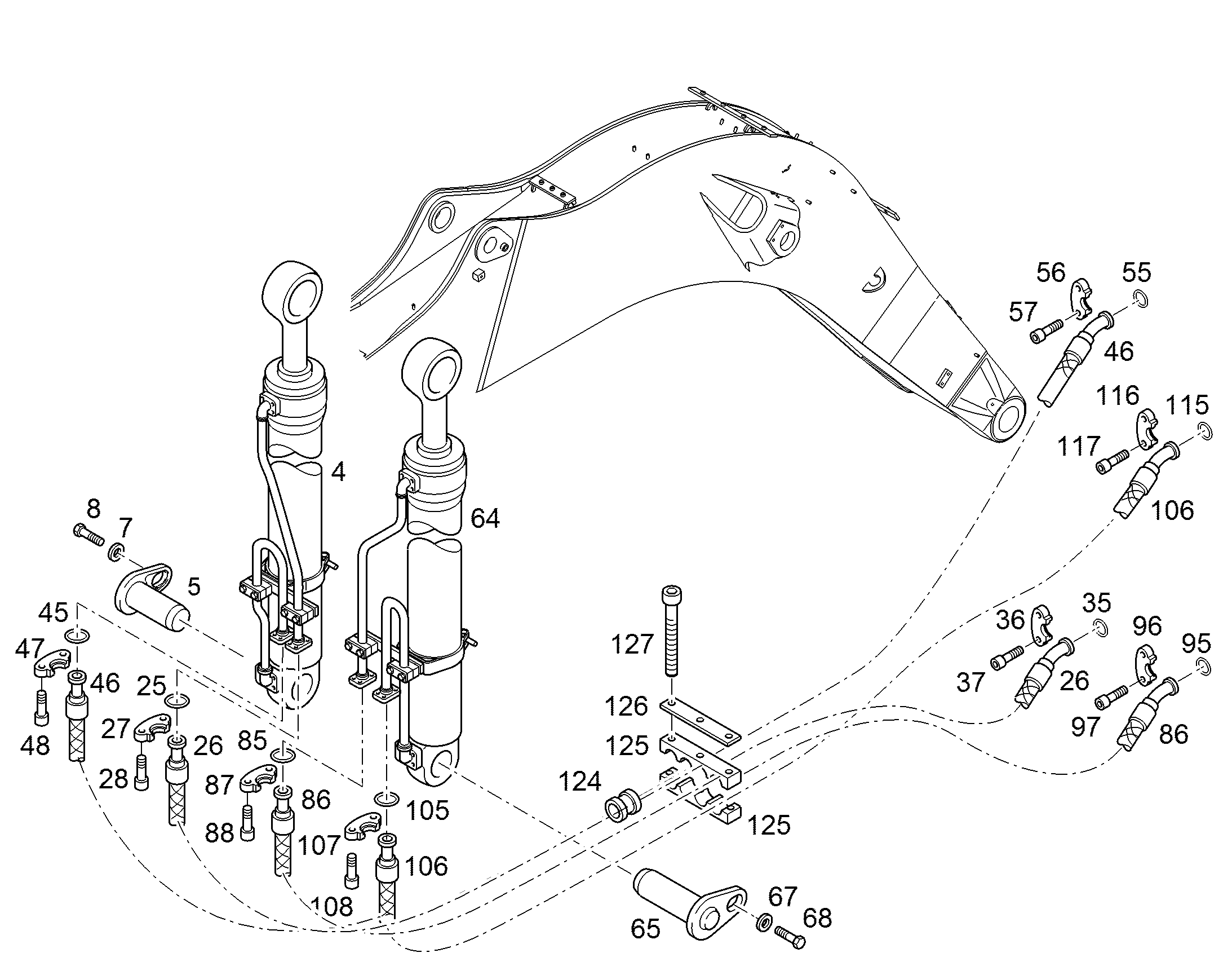 ГИДР.ЦИЛИНДР С РАСПРЕДЕЛИТЕЛЕМ 9285339 LIEBHERR