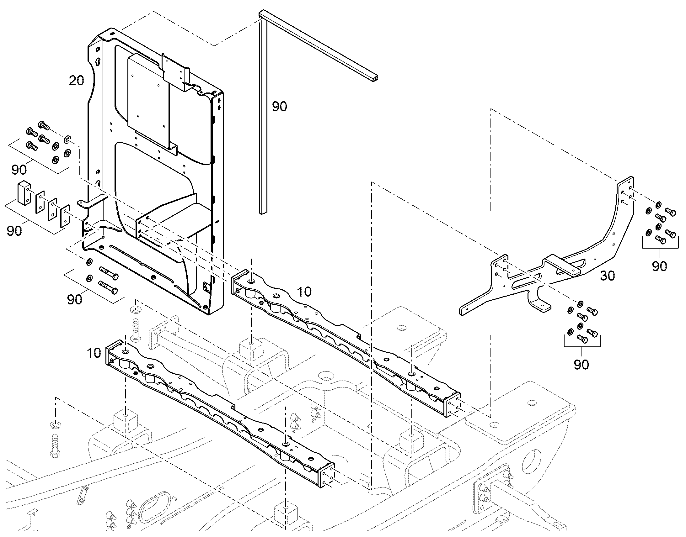 МОНТАЖНЫЕ ДЕТАЛИ ОБШИВКИ 94089488 LIEBHERR