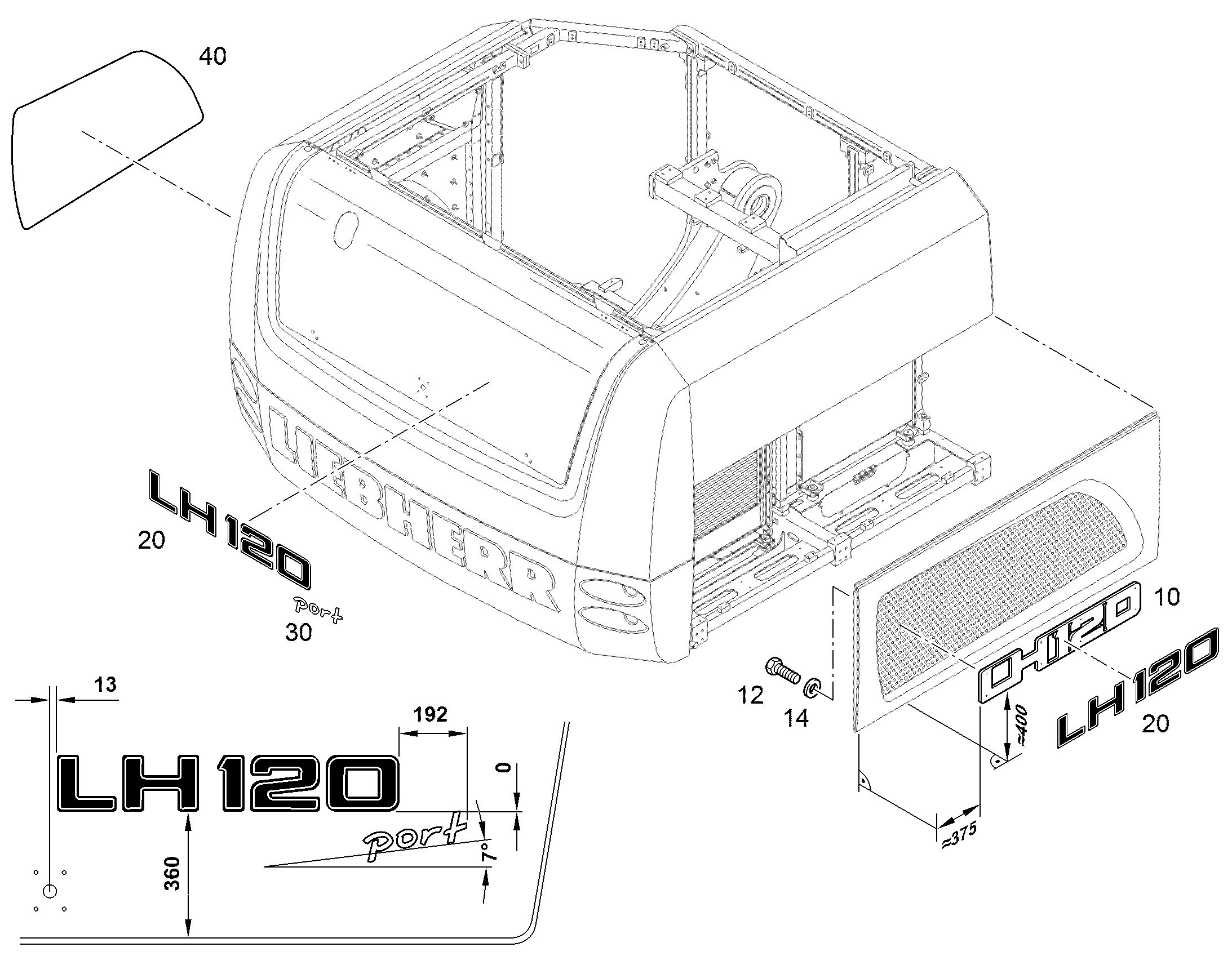 НАКЛЕЙКА LH 120 961,4mmX160mm 94069902 LIEBHERR