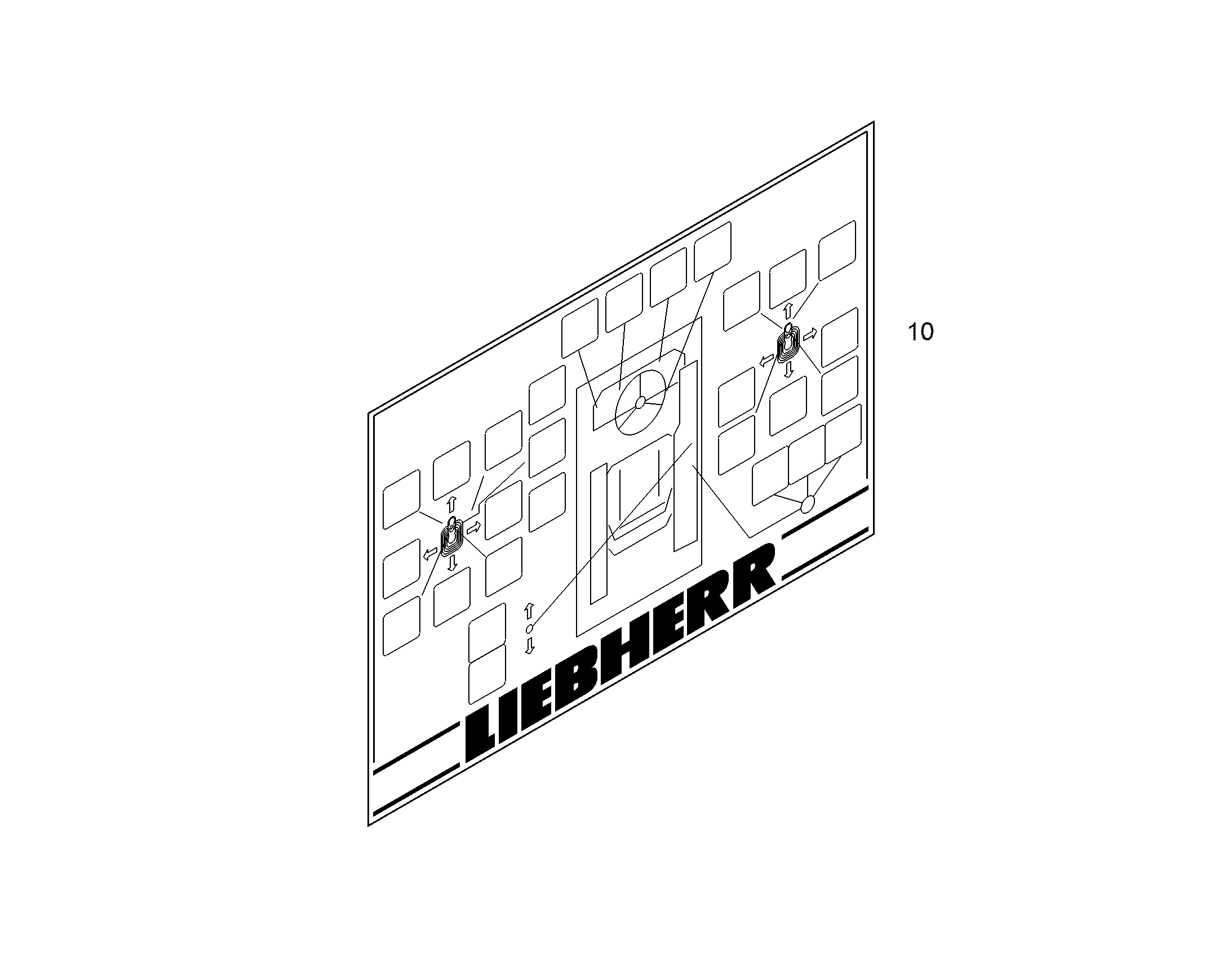 ТАБЛИЧКА СИМВОЛОВ ОБСЛУЖИВАНИЯ 297mmX210mm 94093774 LIEBHERR