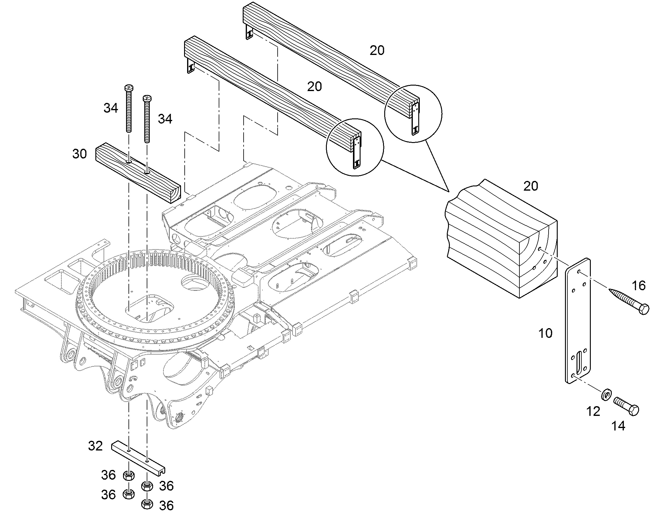 ВИНТ ПО ДЕРЕВУ DIN 571 10X100 ST A2K 240157302 LIEBHERR