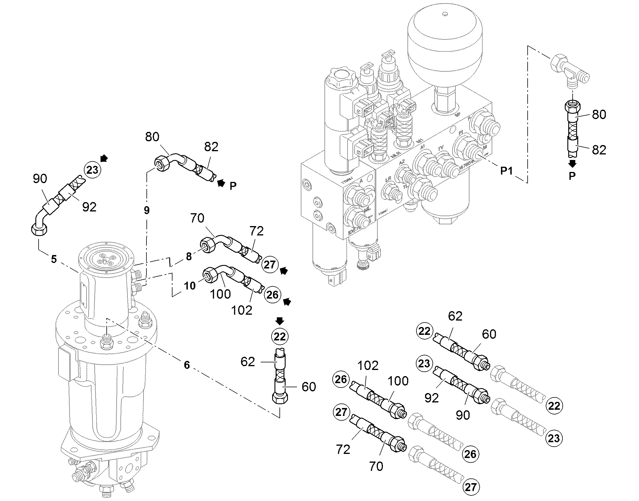 ШЛАНГ 10X2350 10102203 LIEBHERR