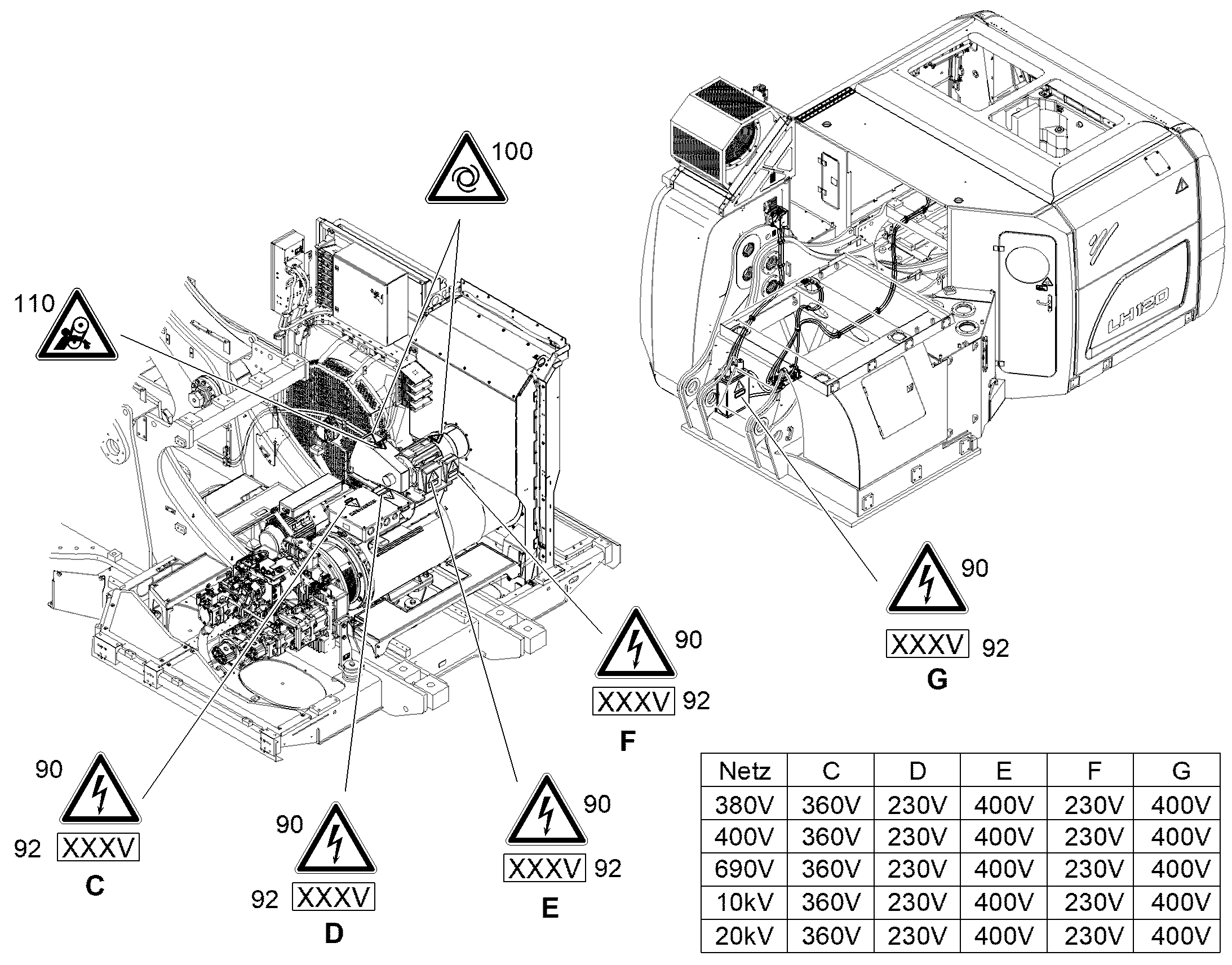 ЗНАК ПРЕДУПРЕЖДАЮЩИЙ KEILRIEMEN Ø65mm 11820771 LIEBHERR