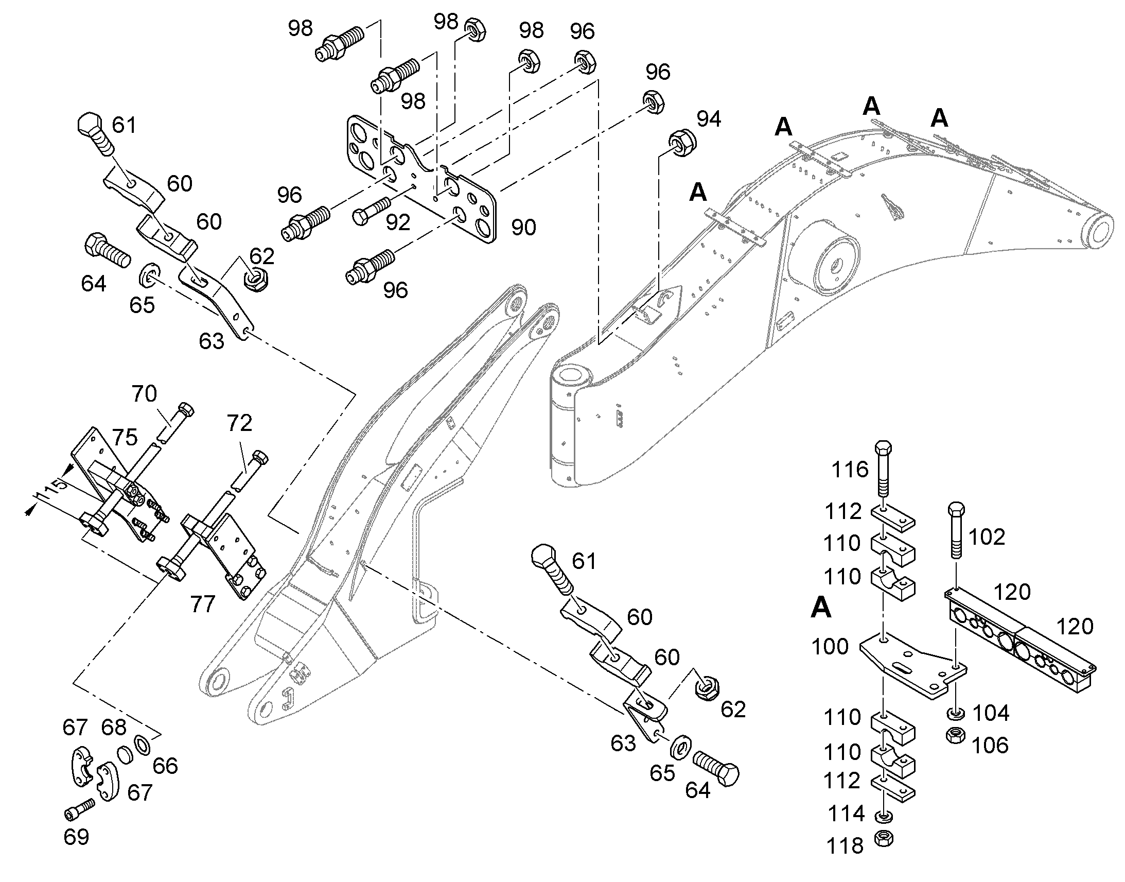 СКОБА ДЛЯ КРЕПЛЕНИЯ ТРУБЫ G 25 30 9615027 LIEBHERR