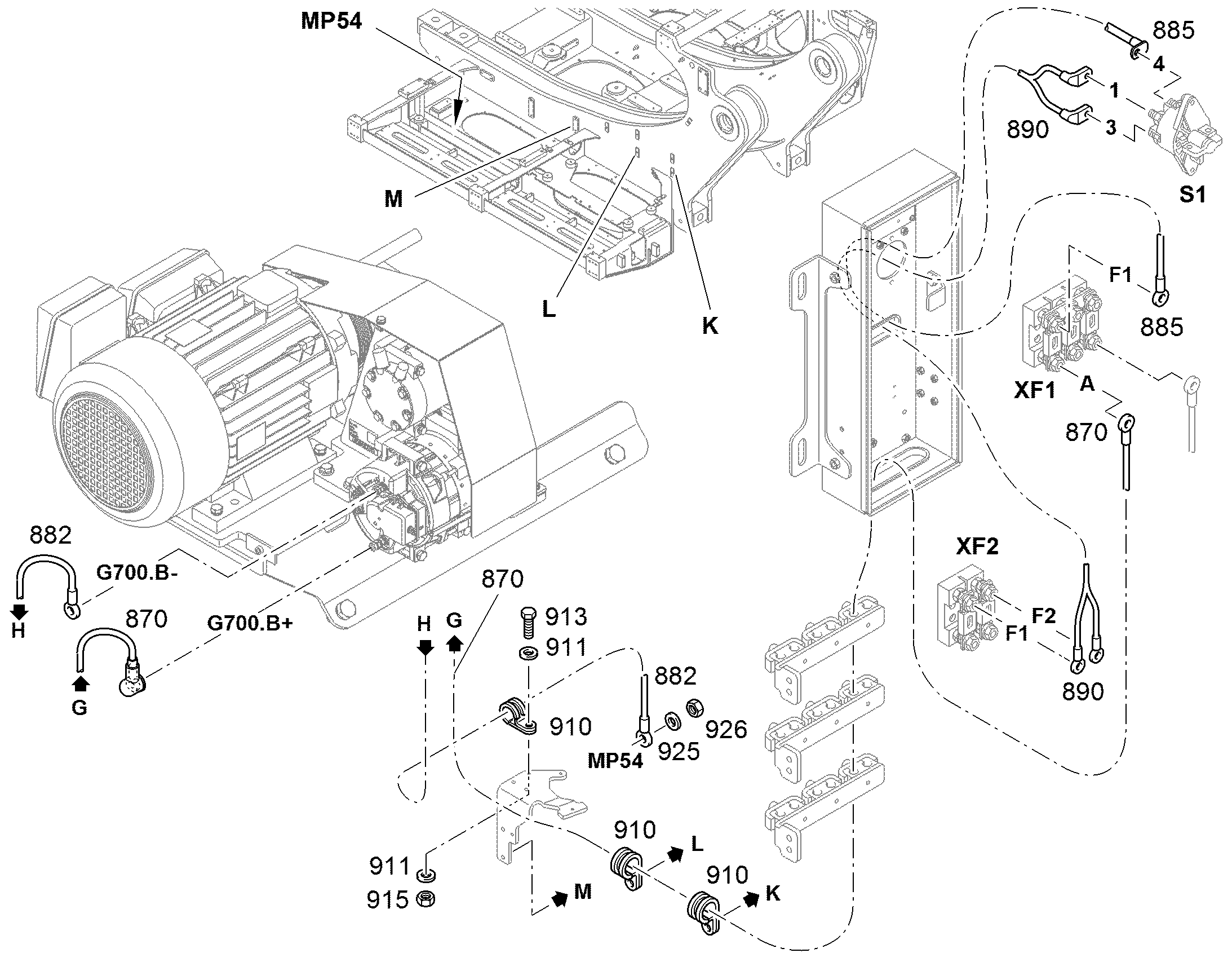 КАБЕЛЬ СОЕДИНЕНИЯ С КОРПУСОМ B- 94083795 LIEBHERR
