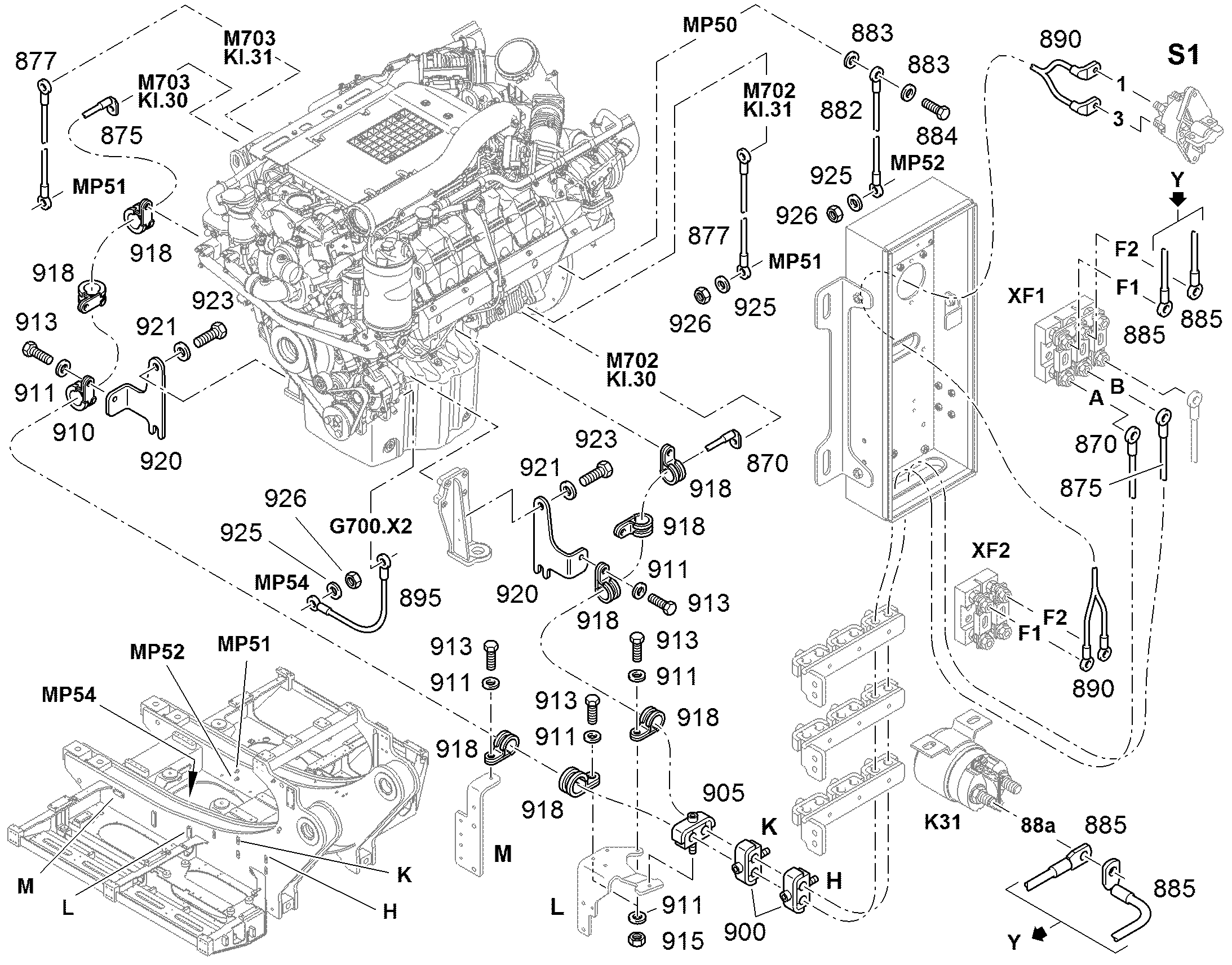 КАБЕЛЬ СОЕДИНЕНИЯ С КОРПУСОМ 94075549 LIEBHERR