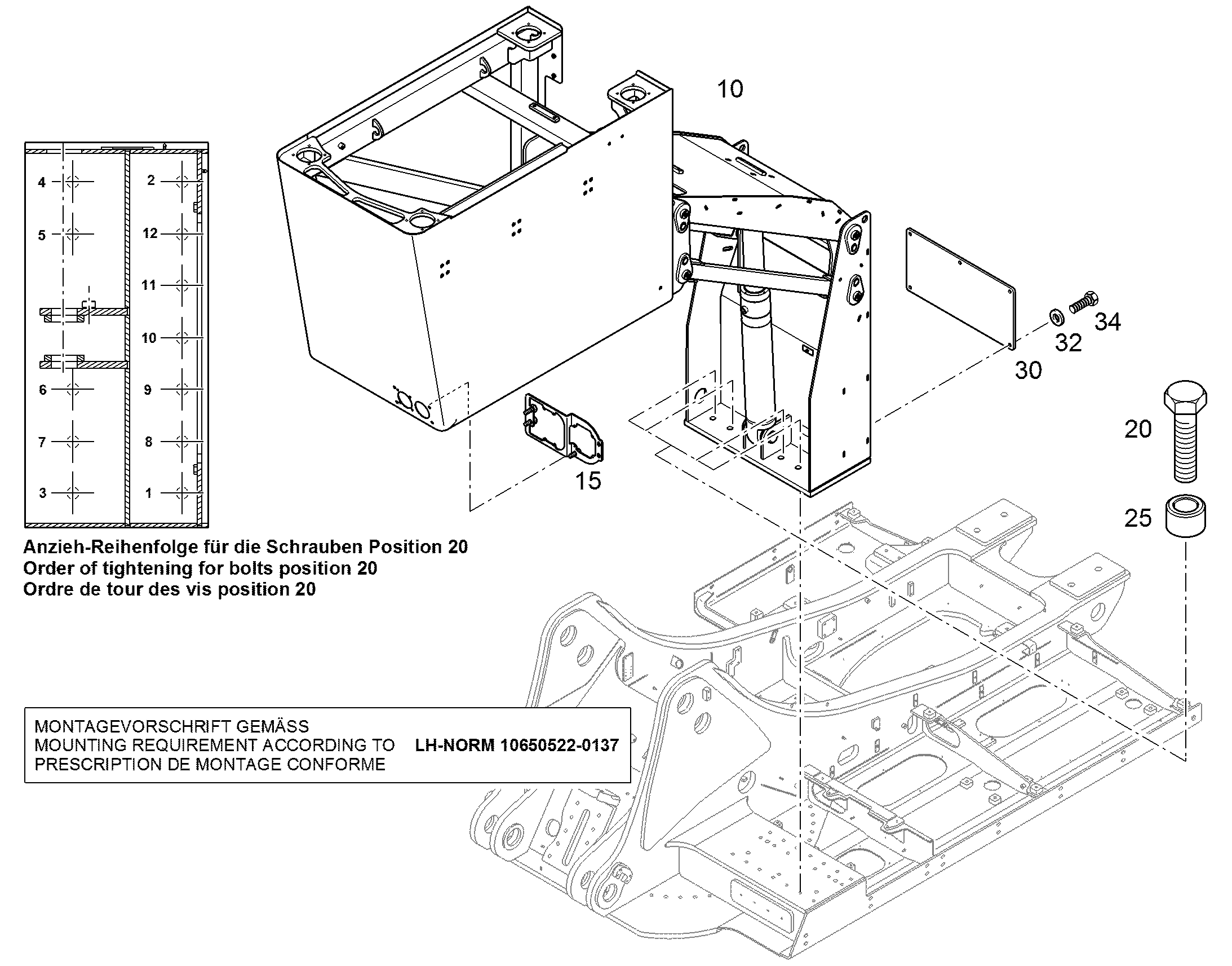 МЕХАНИЗМ ПОДЪЕМА КАБИНЫ 11424412 LIEBHERR