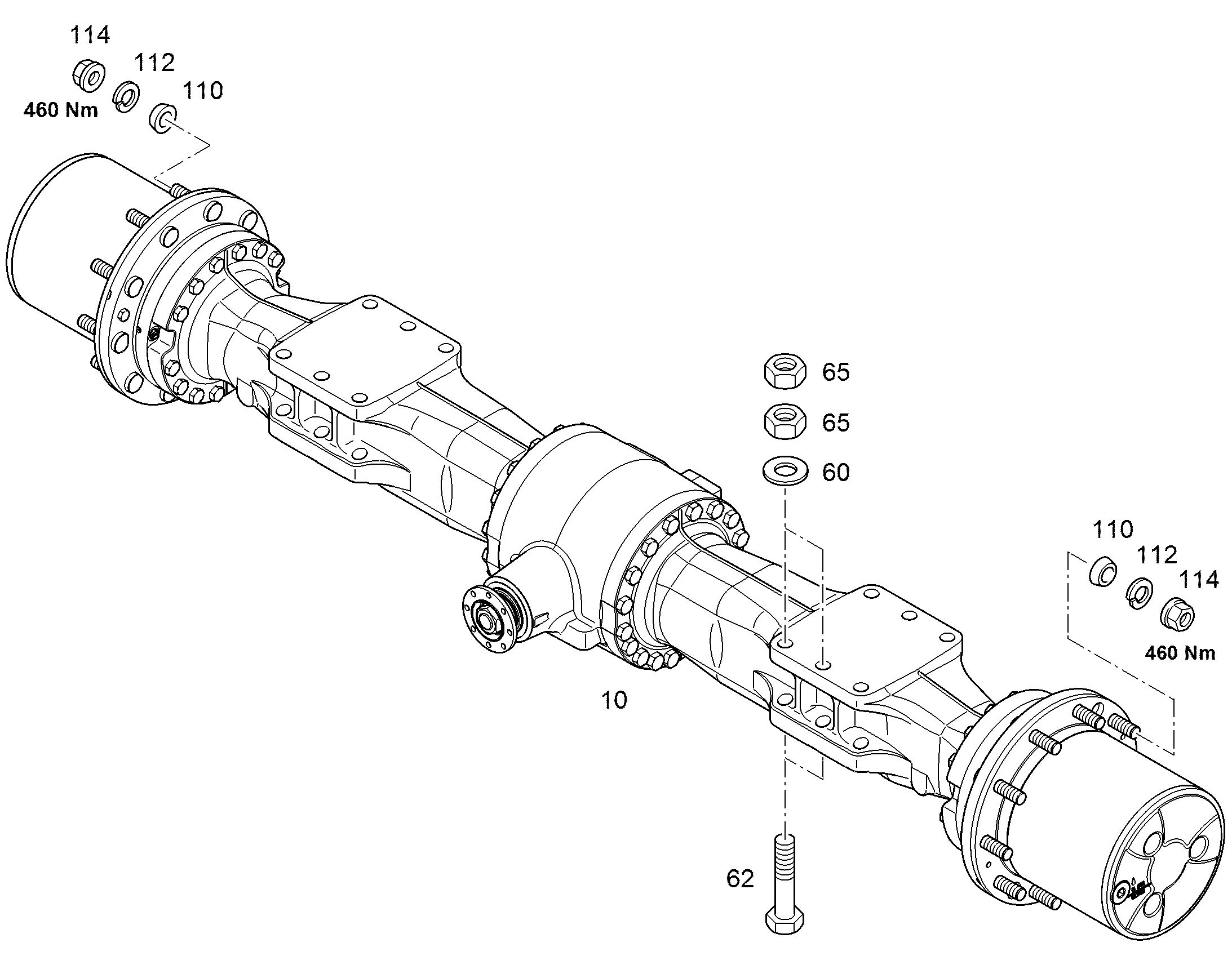 ОСЬ САТЕЛЛИТА НЕПОДВИЖНАЯ MT-E 3070 10286133 LIEBHERR