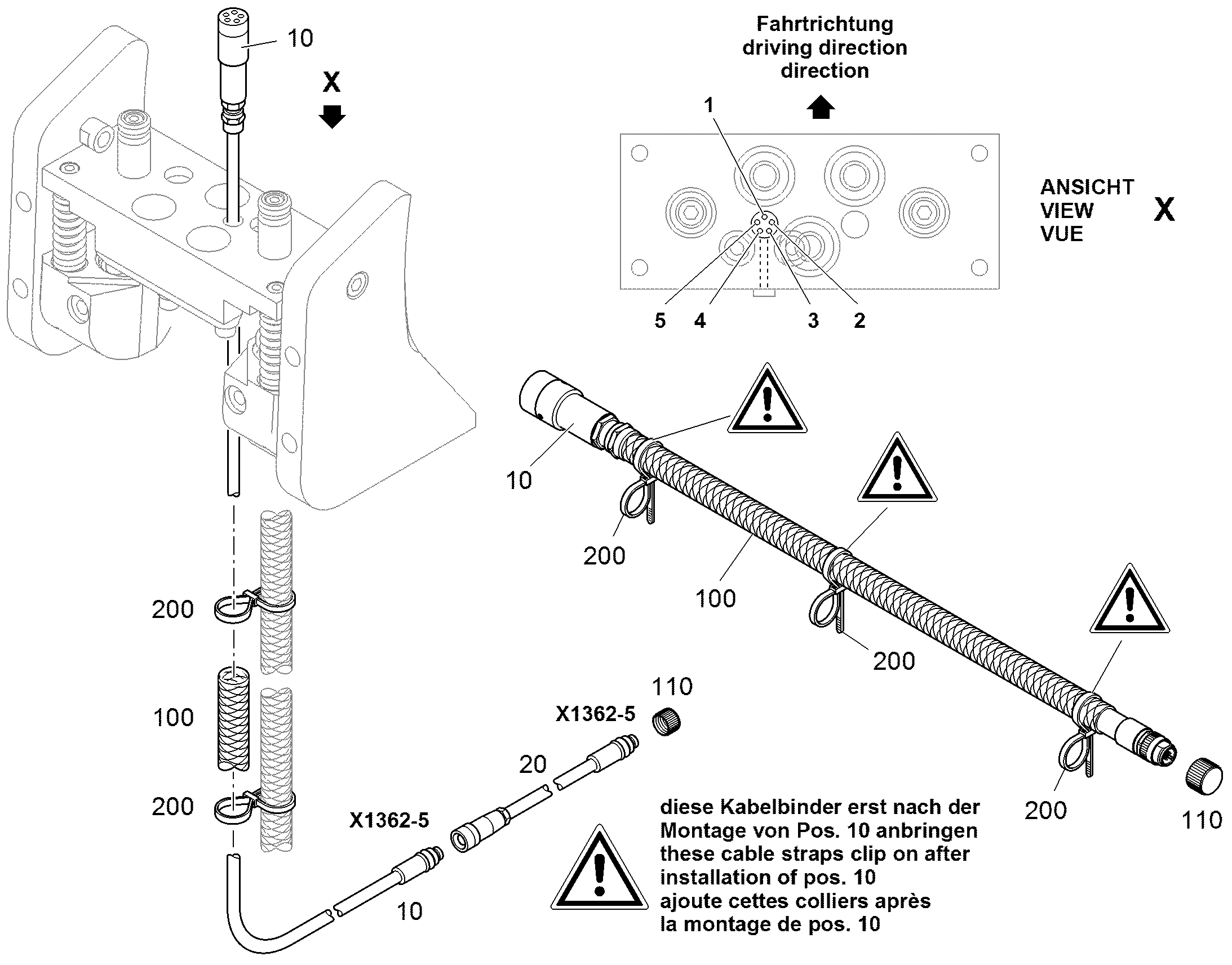 КАБЕЛЬ АДАПТЕРА M12 auf Ultra-Lock 11428022 LIEBHERR