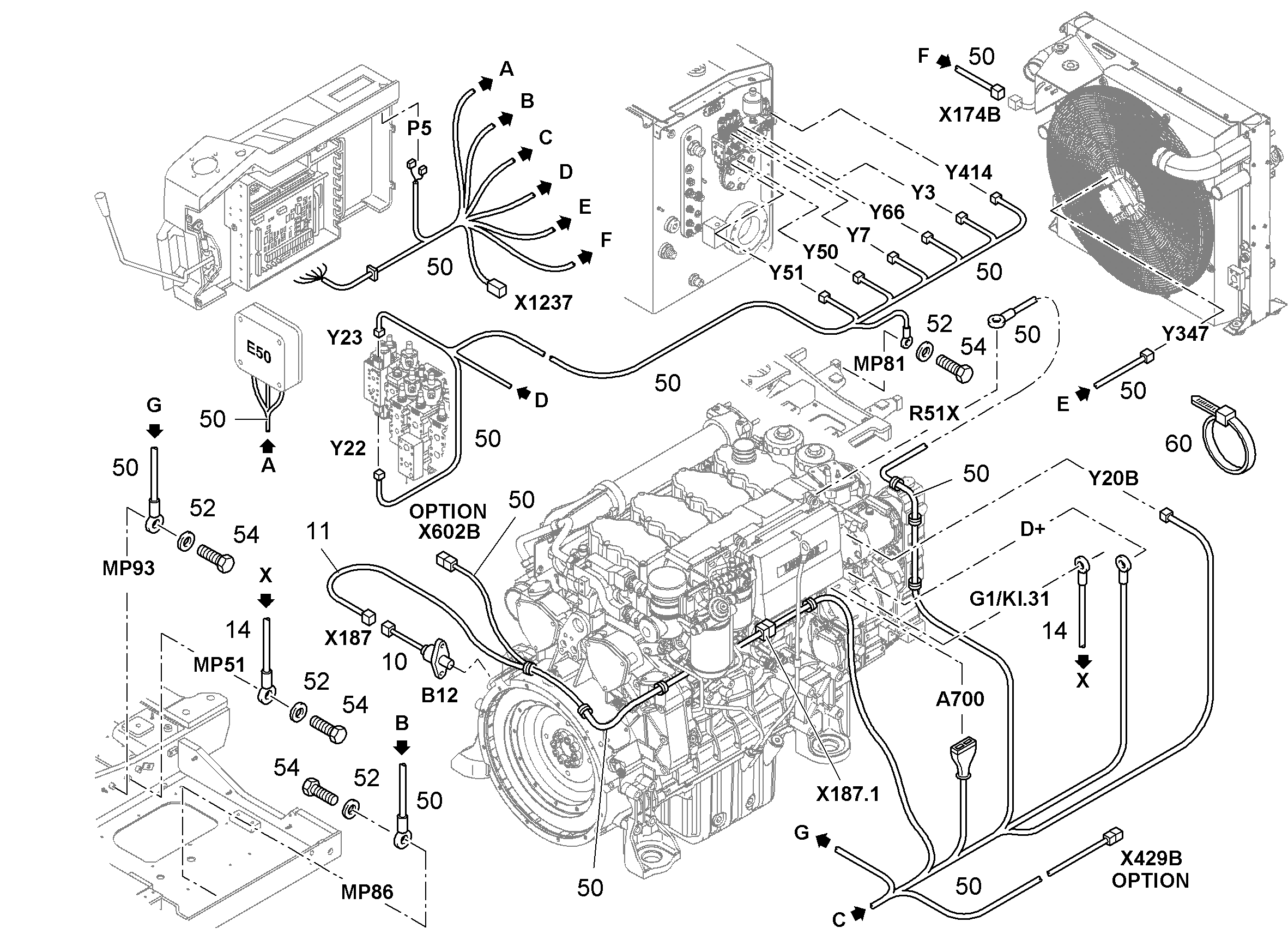 КОМПЛЕКТ КАБЕЛЕЙ ДВИГАТЕЛЯ 9615007 LIEBHERR