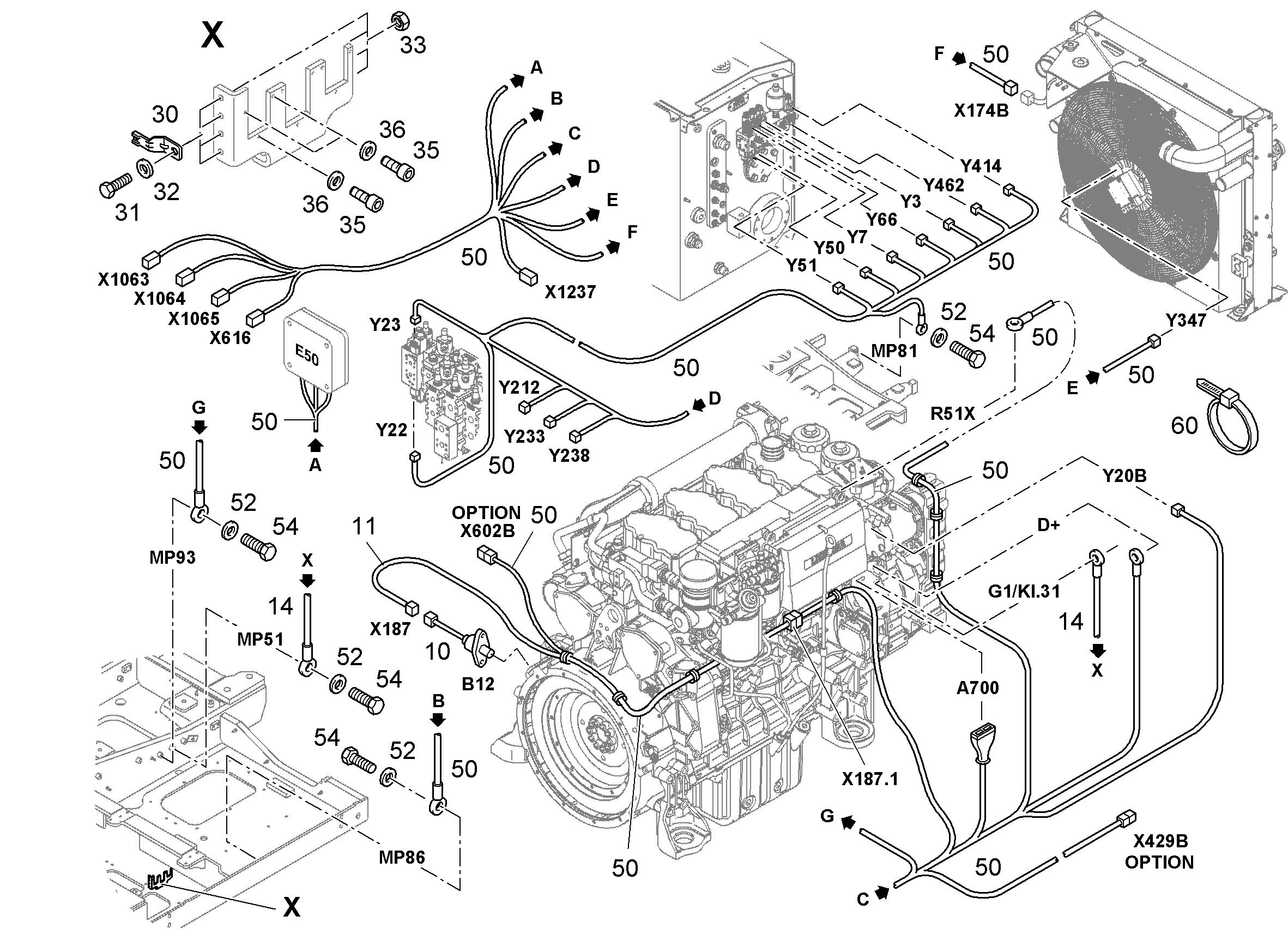 КОМПЛЕКТ КАБЕЛЕЙ ДВИГАТЕЛЯ 9624846 LIEBHERR