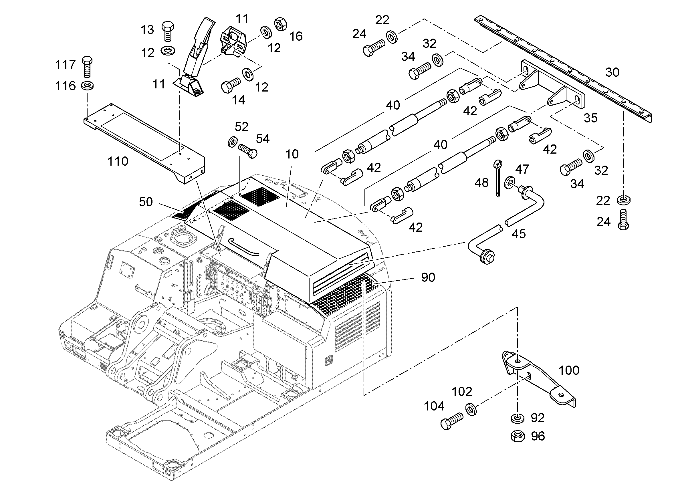 КАПОТ ПОСЕРЕДИНЕ 9623003 LIEBHERR