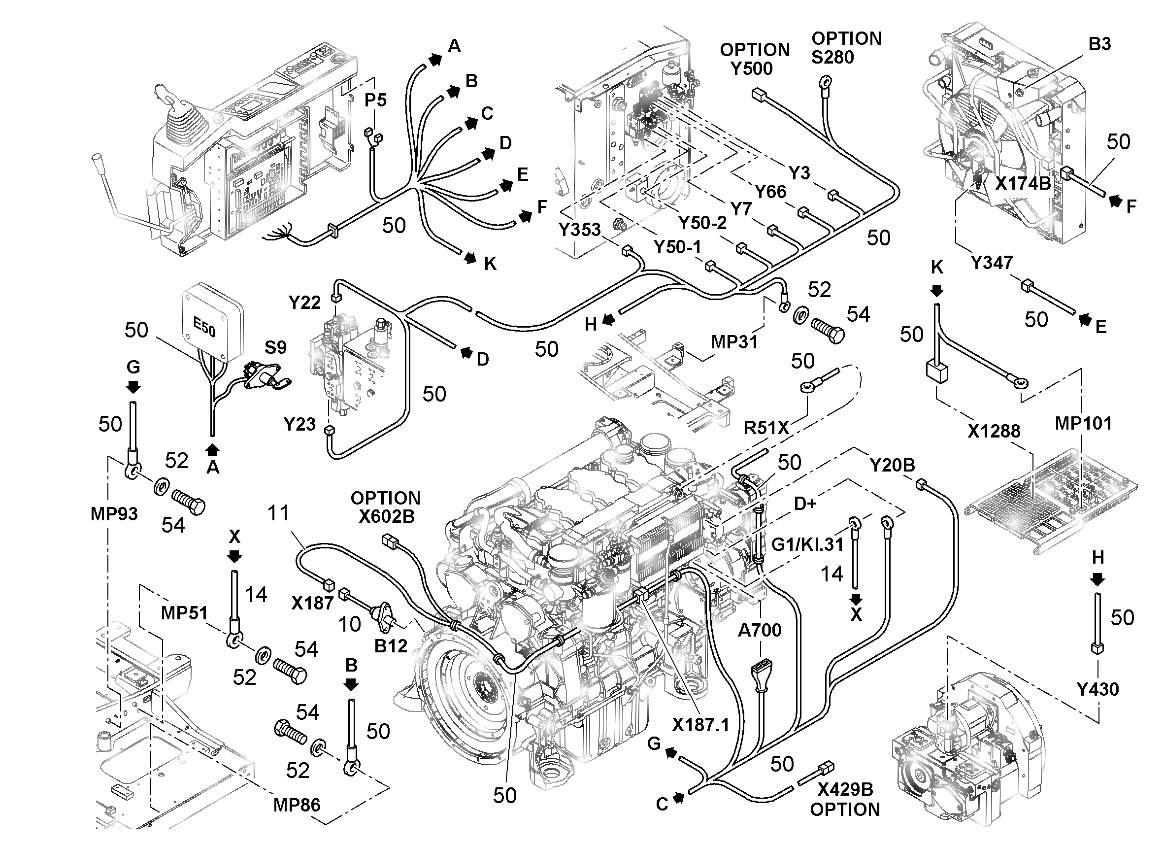КОМПЛЕКТ КАБЕЛЕЙ ДВИГАТЕЛЯ 9622926 LIEBHERR