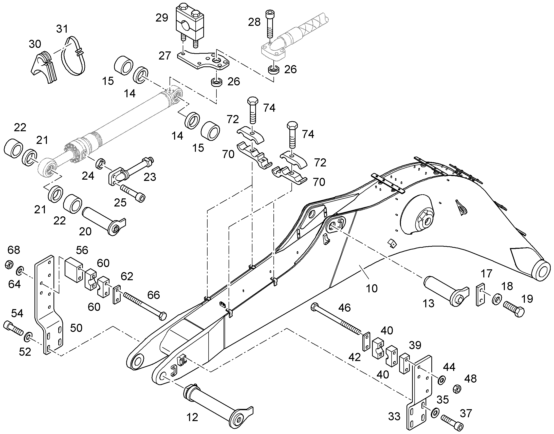 СКОБА ДЛЯ КРЕПЛЕНИЯ ТРУБЫ d=16-25-30 9969614 LIEBHERR