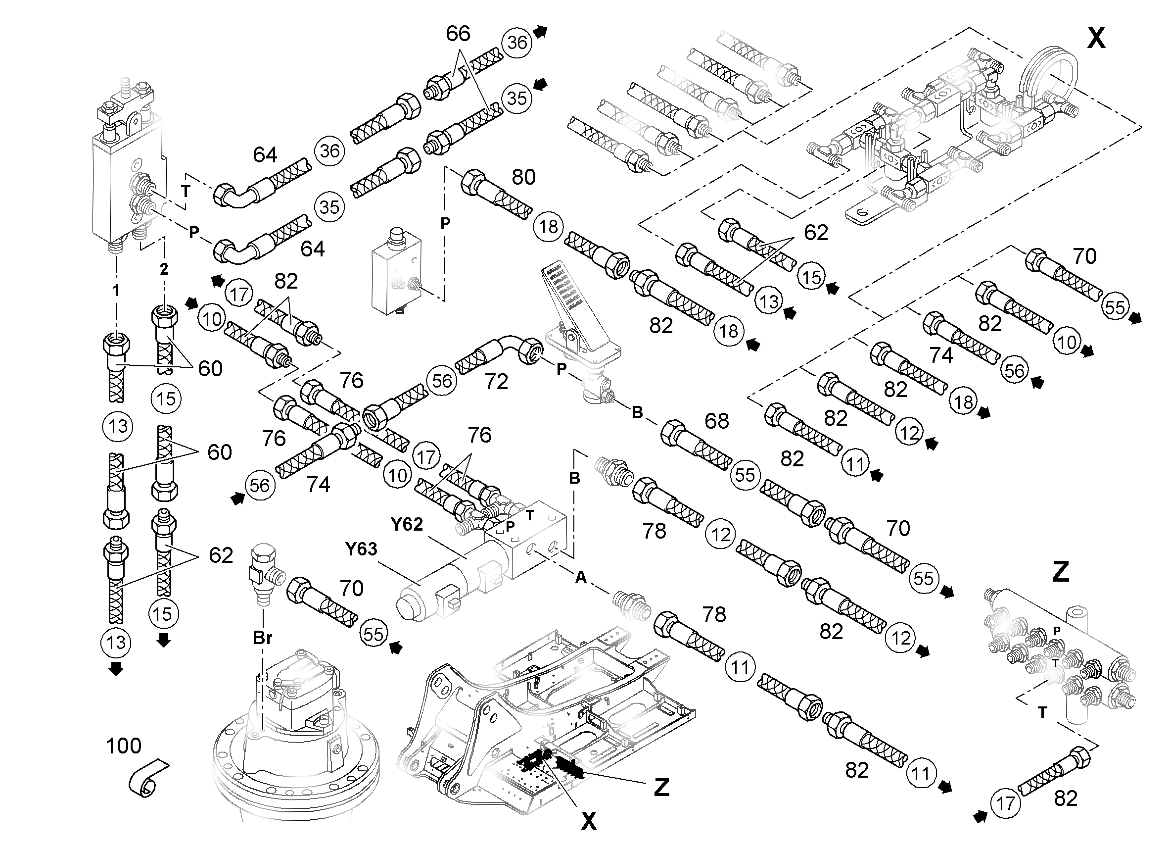 ШЛАНГ УПРАВЛЕНИЯ 8X11100 10412637 LIEBHERR