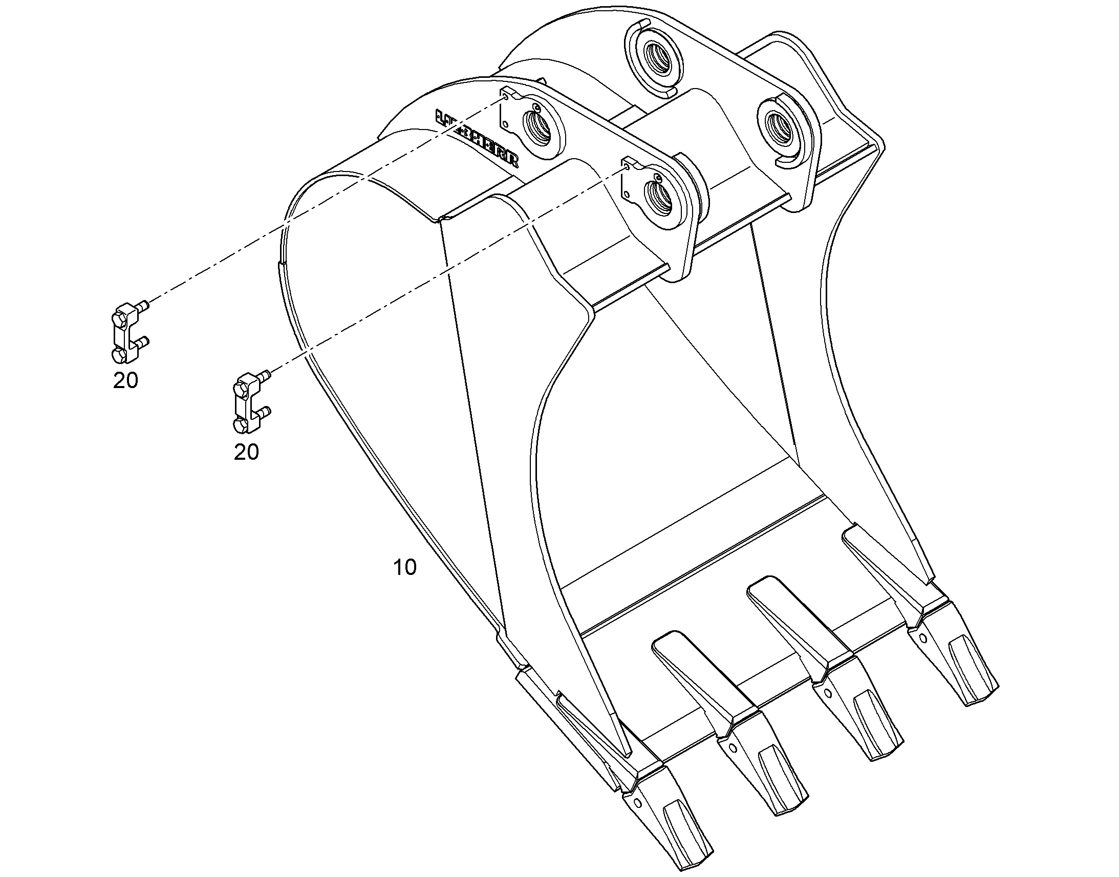ЛОПАТА ОБРАТНАЯ 850mm 0,6m³ 9632458 LIEBHERR