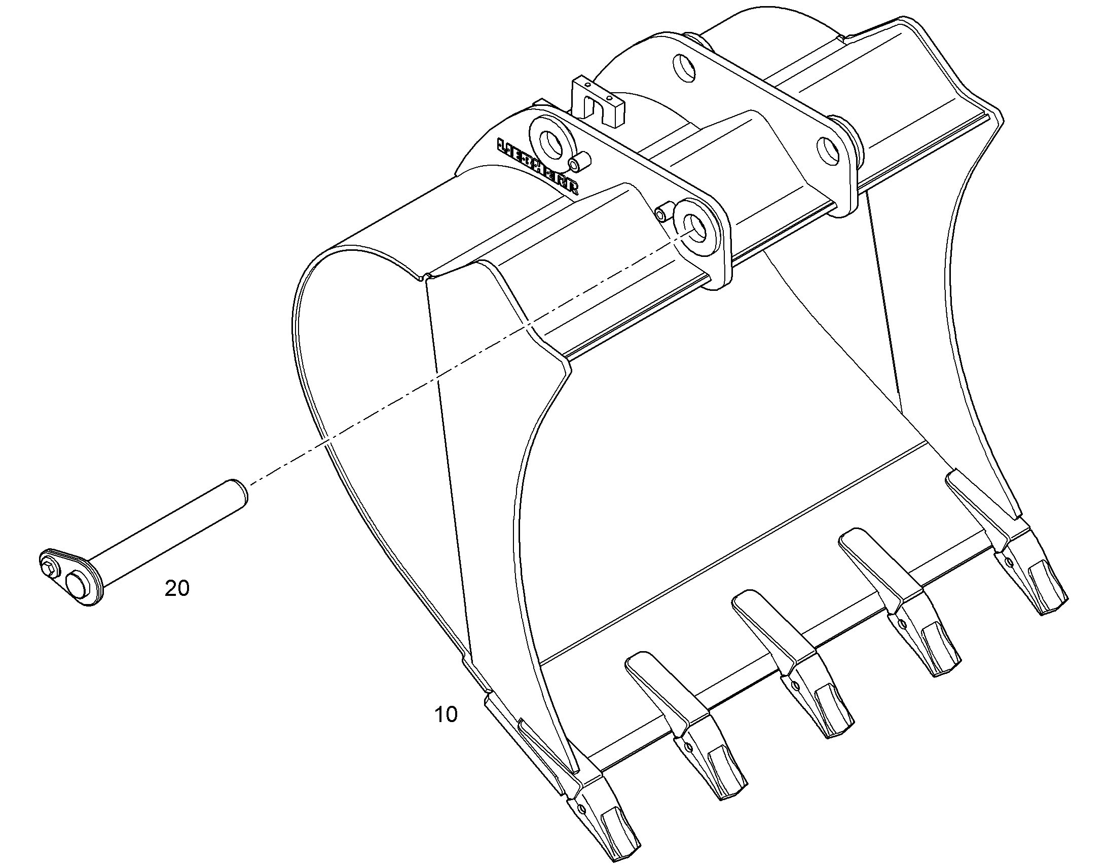 ЛОПАТА ОБРАТНАЯ 1250mm 0,75m³ 9632257 LIEBHERR