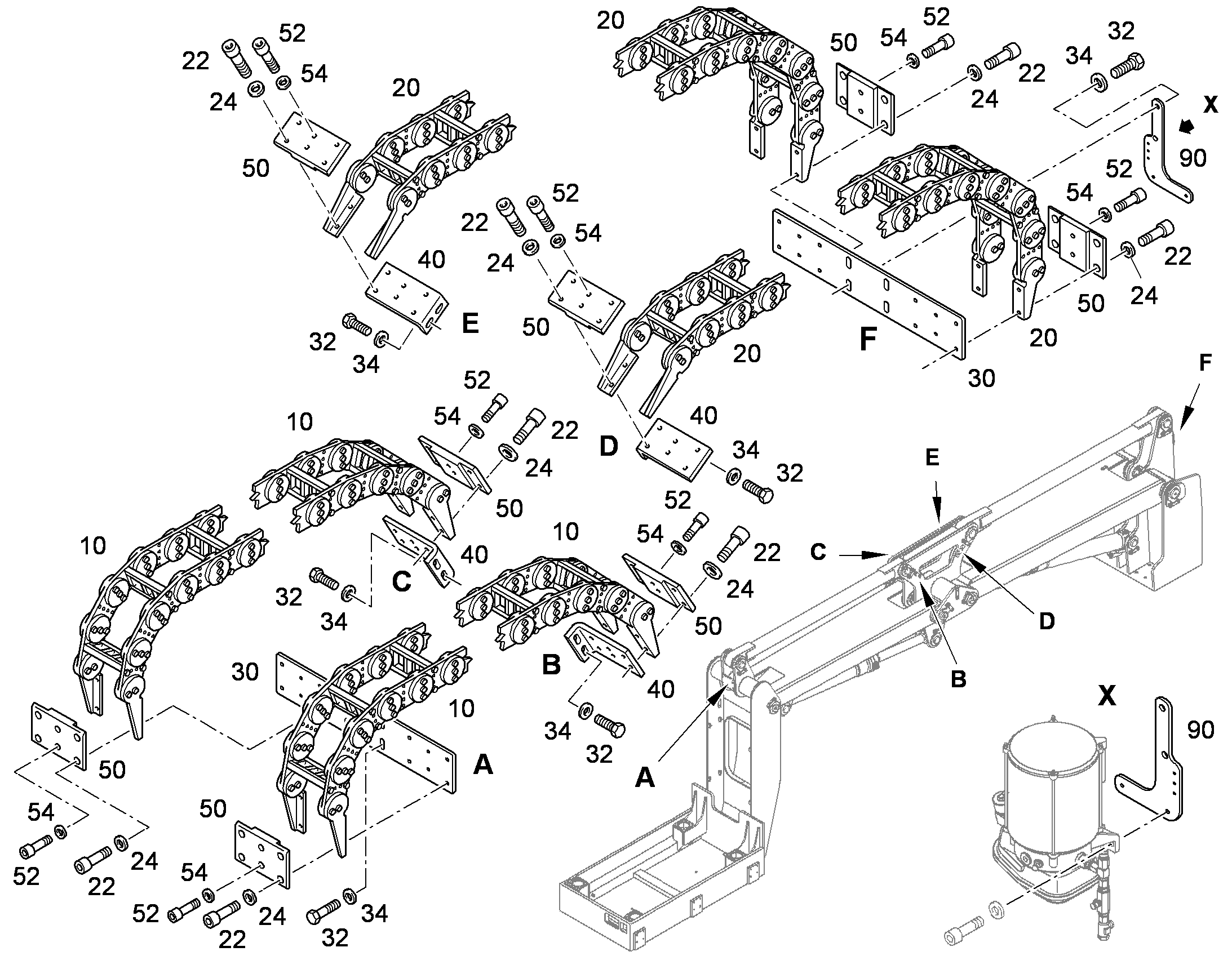 ЦЕПЬ ЭНЕРГОНОСИТЕЛЕЙ 10410923 LIEBHERR