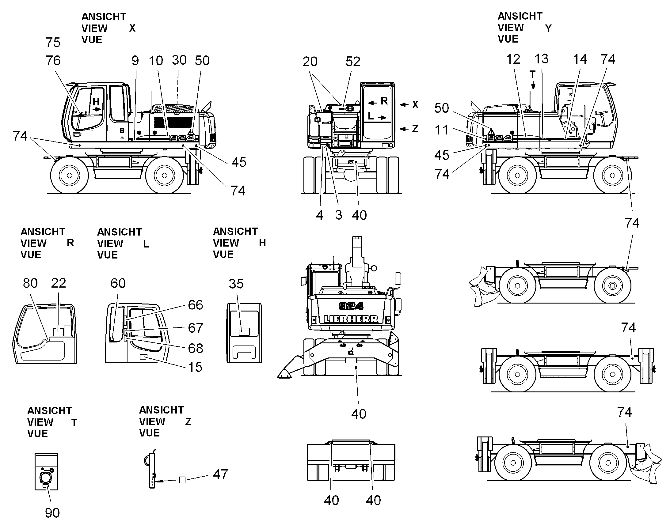НАКЛЕЙКА 670mmX170mm 9626310 LIEBHERR