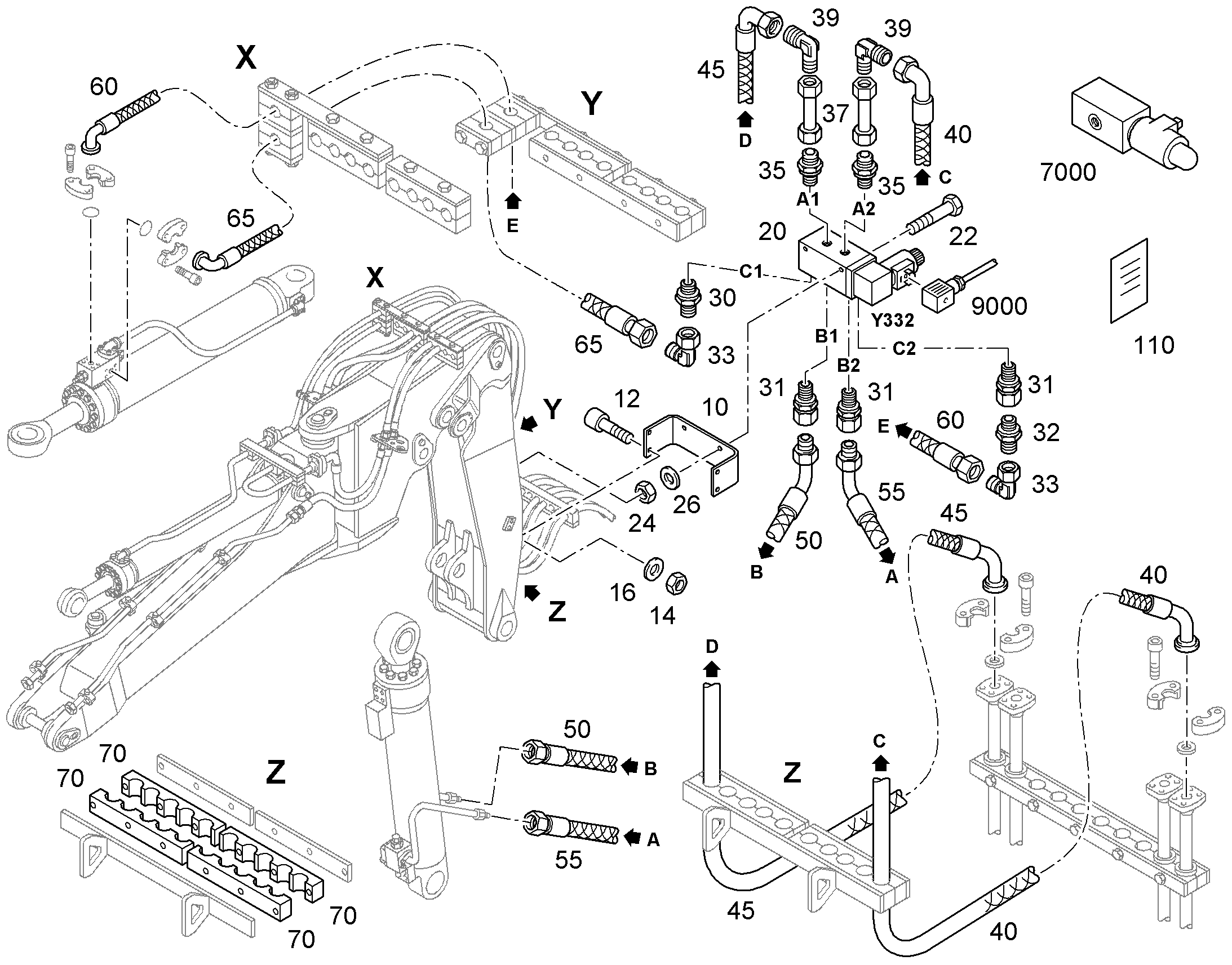 ТАБЛИЧКА СИМВОЛОВ ОБСЛУЖИВАНИЯ AHS12 170mmX90mm 9622185 LIEBHERR