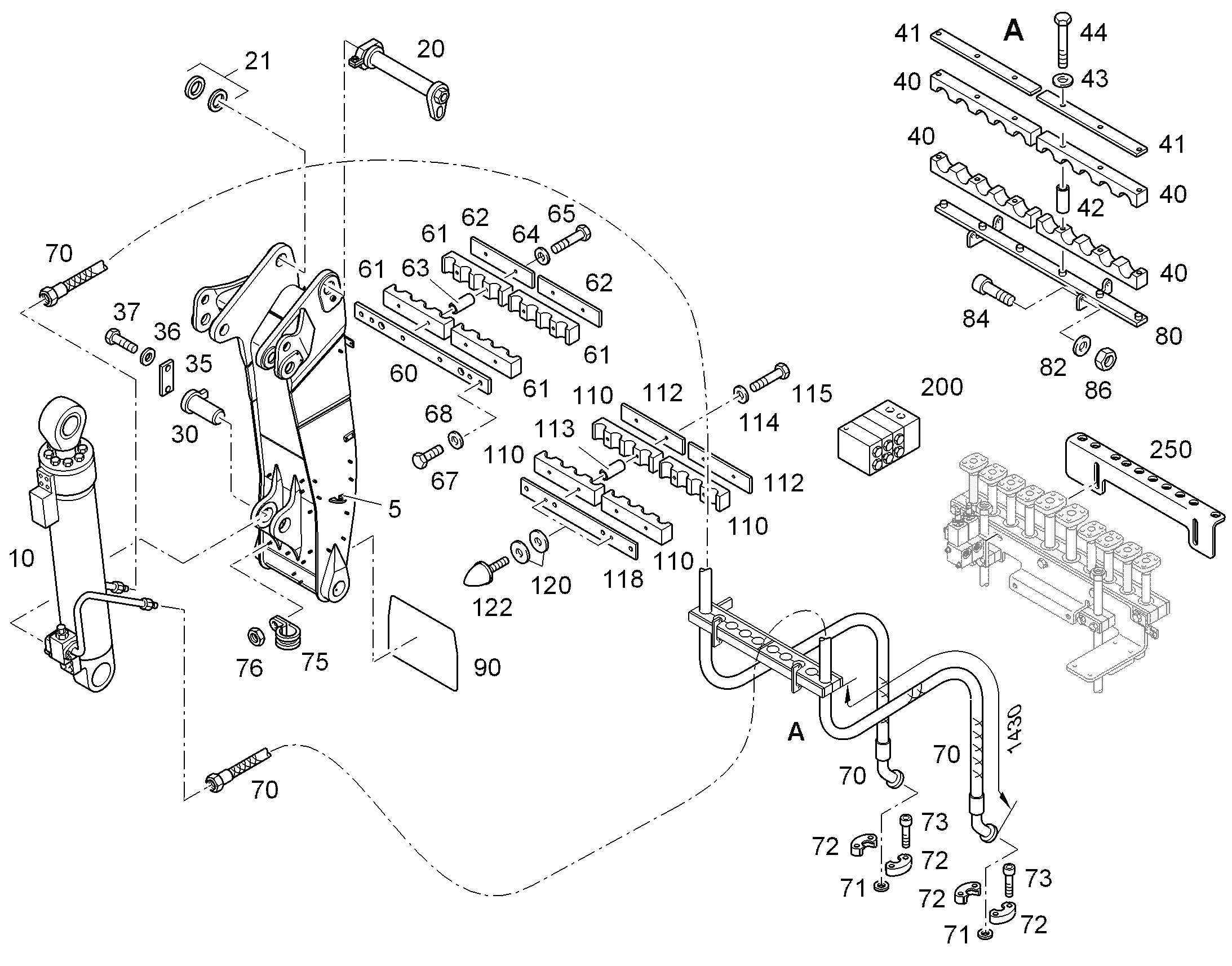 ГИДР.ЦИЛИНДР С РАСПРЕДЕЛИТЕЛЕМ 9637444 LIEBHERR