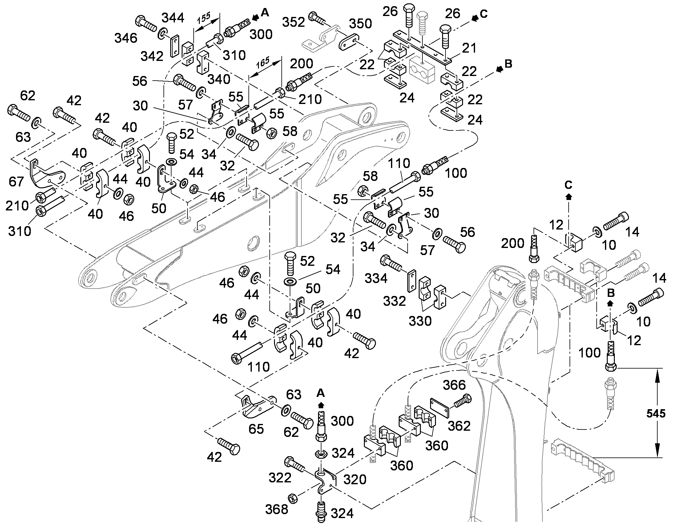 СКОБА ДЛЯ КРЕПЛЕНИЯ ТРУБЫ 21X65 9289944 LIEBHERR