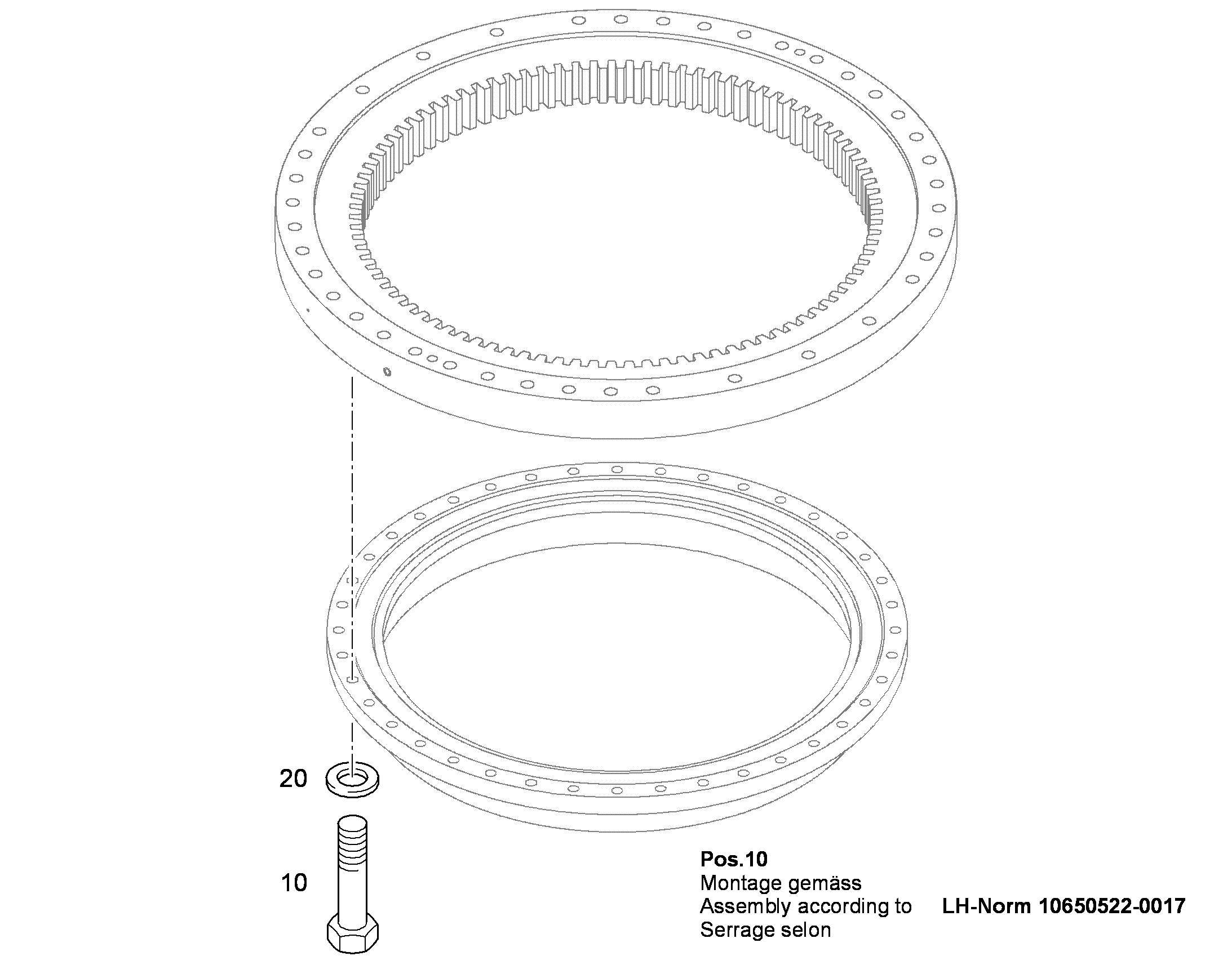 БОЛТ С ШЕСТИГРАННОЙ ГОЛОВКОЙ ISO 4014 M30X190 10.9 FLZN 11066866 LIEBHERR