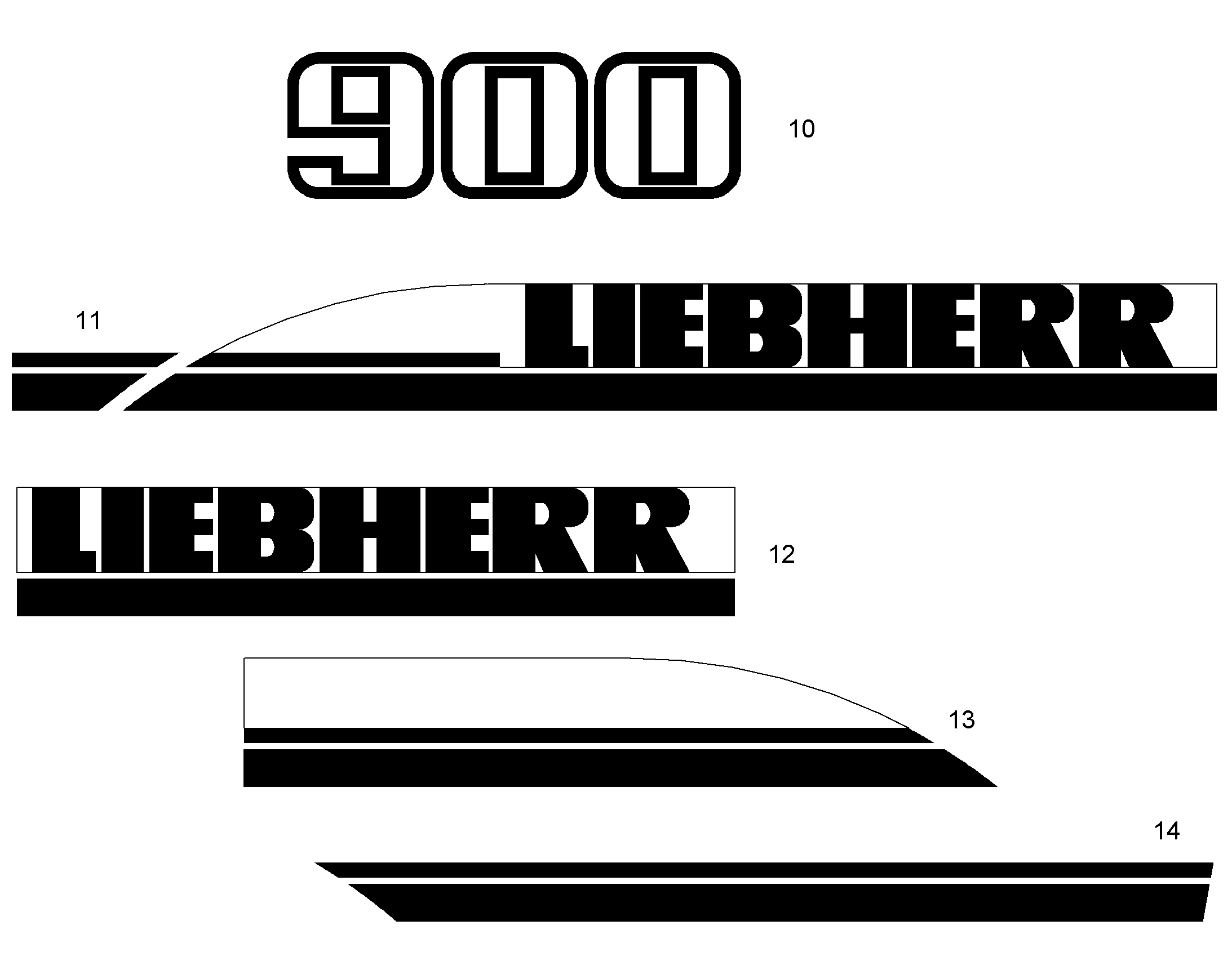 НАКЛЕЙКА 730mmX125mm 9596153 LIEBHERR