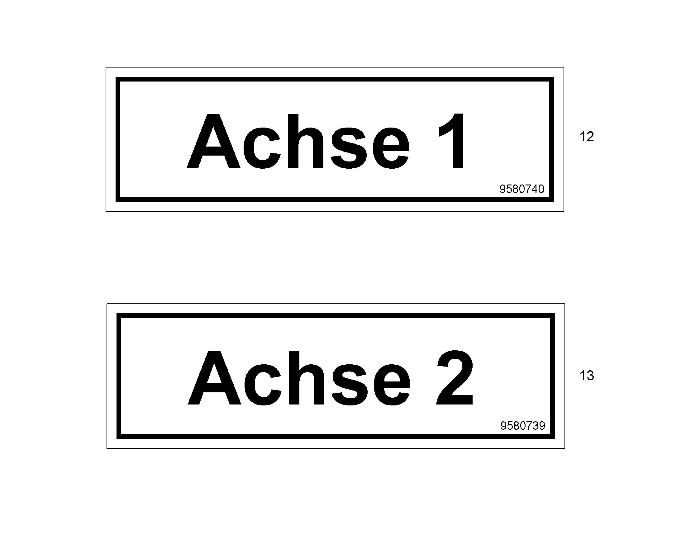 ТАБЛИЧКА ACHSE 1 95mmX30mm 9580740 LIEBHERR