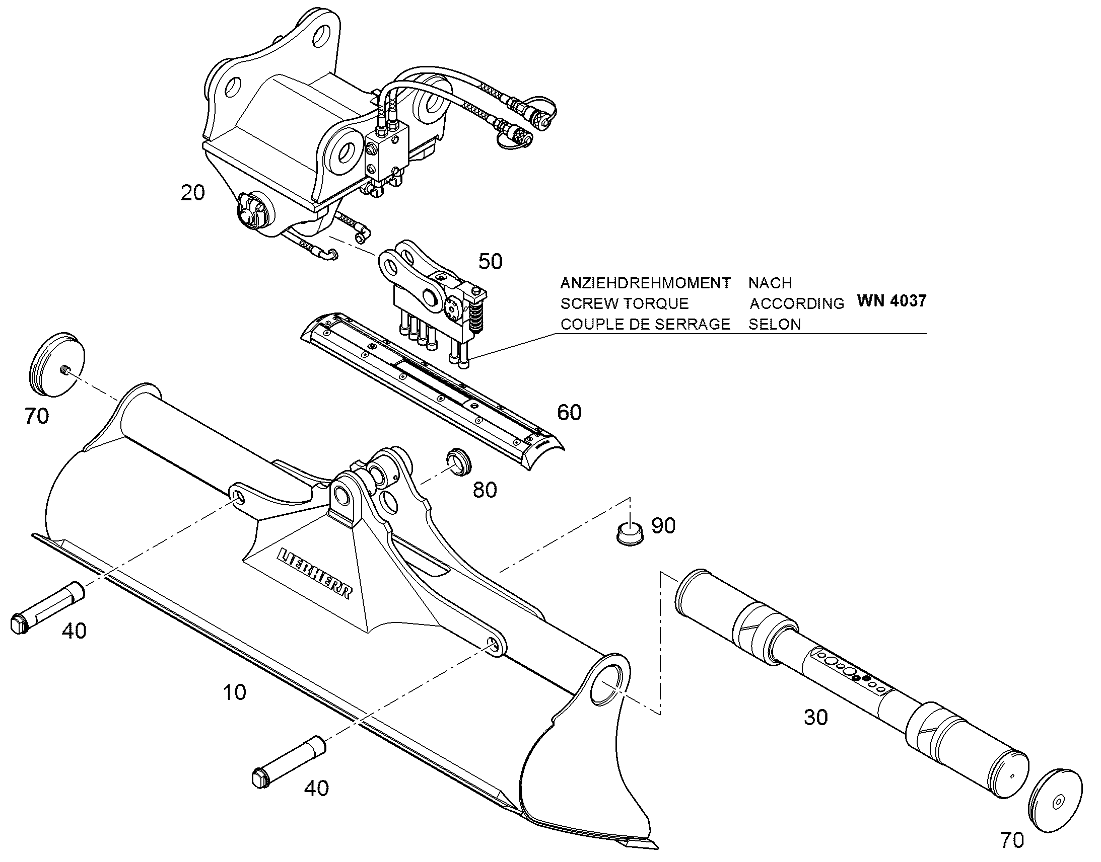 КОВШ КАНАВООЧИСТИТЕЛЯ 2000mm 0,65m³ 9638543 LIEBHERR