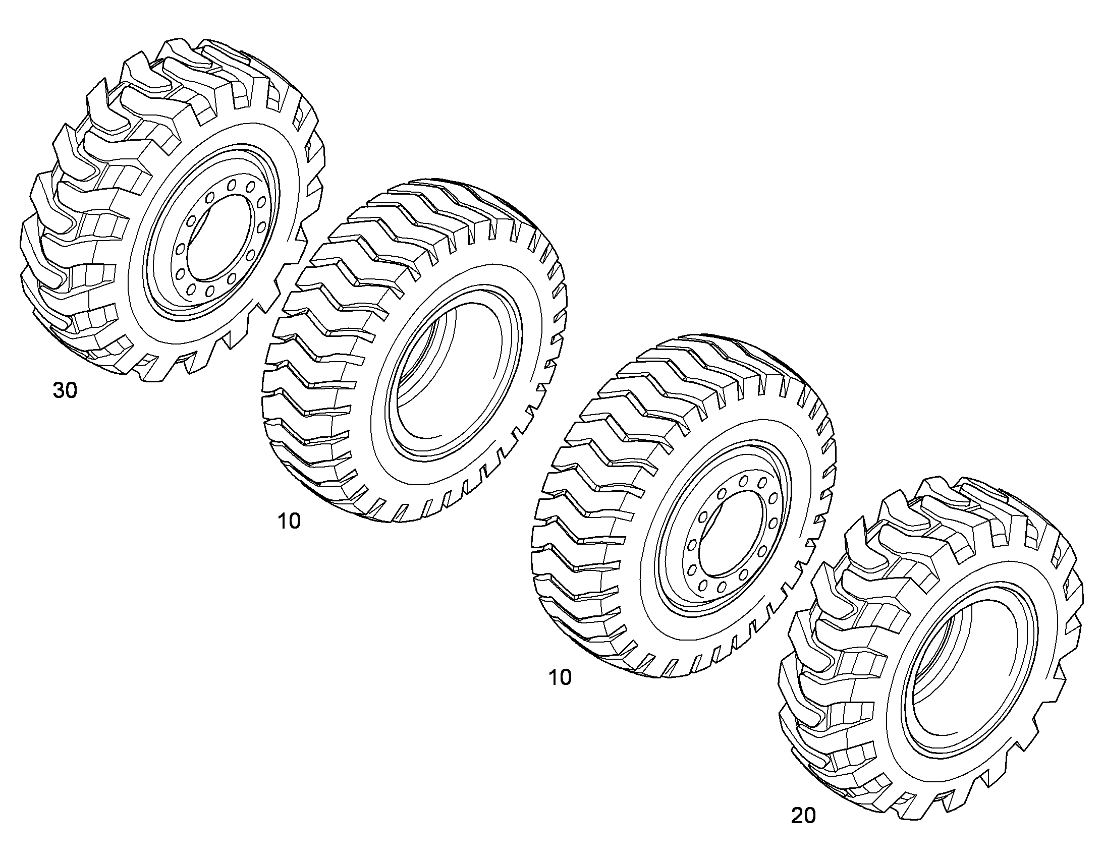 ШИНЫ ЛЕВЫЕ 10.00 - 20XEM 22 9642083 LIEBHERR
