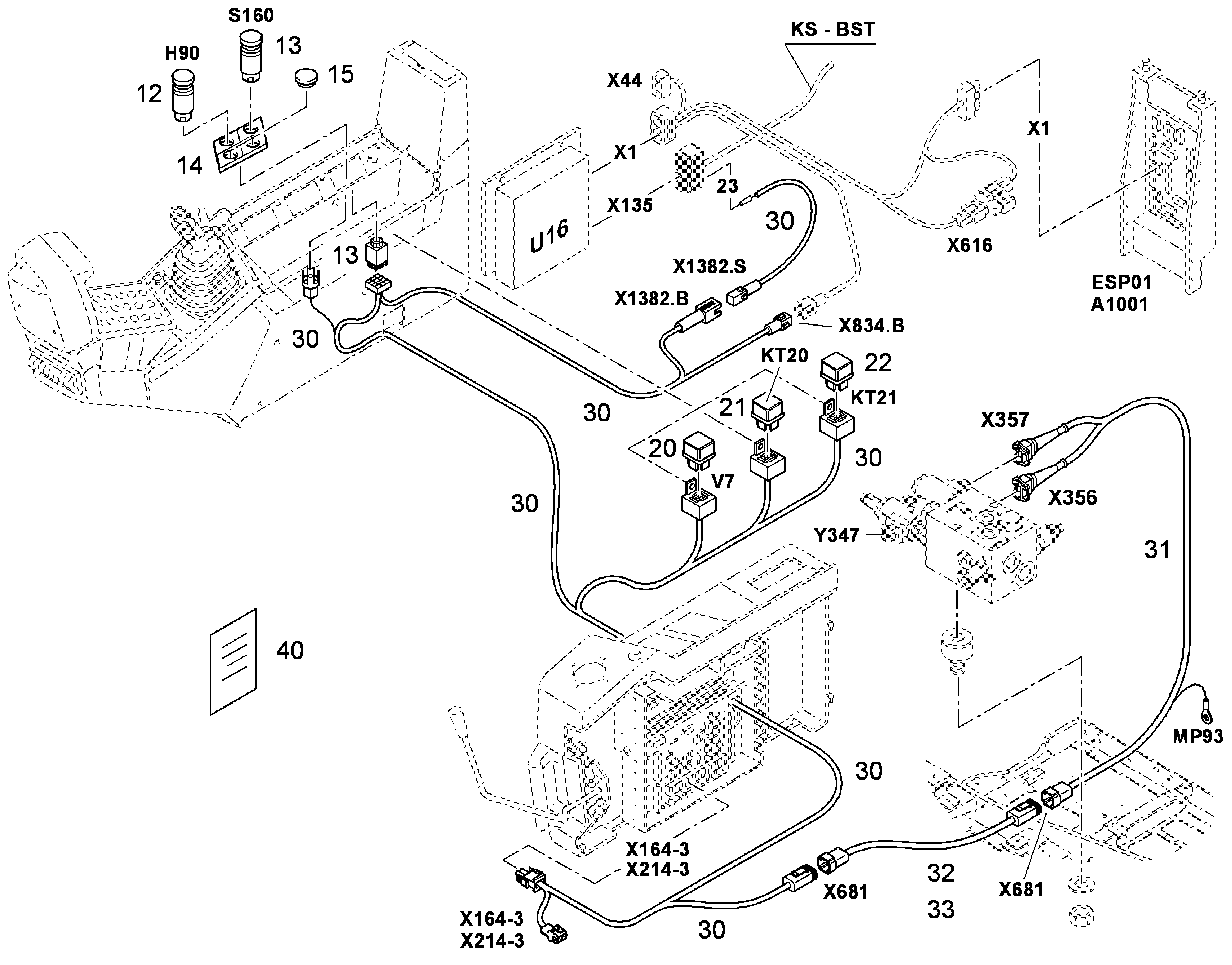 ПЕРЕКЛЮЧАТЕЛЬ В СБОРЕ S160 9637485 LIEBHERR