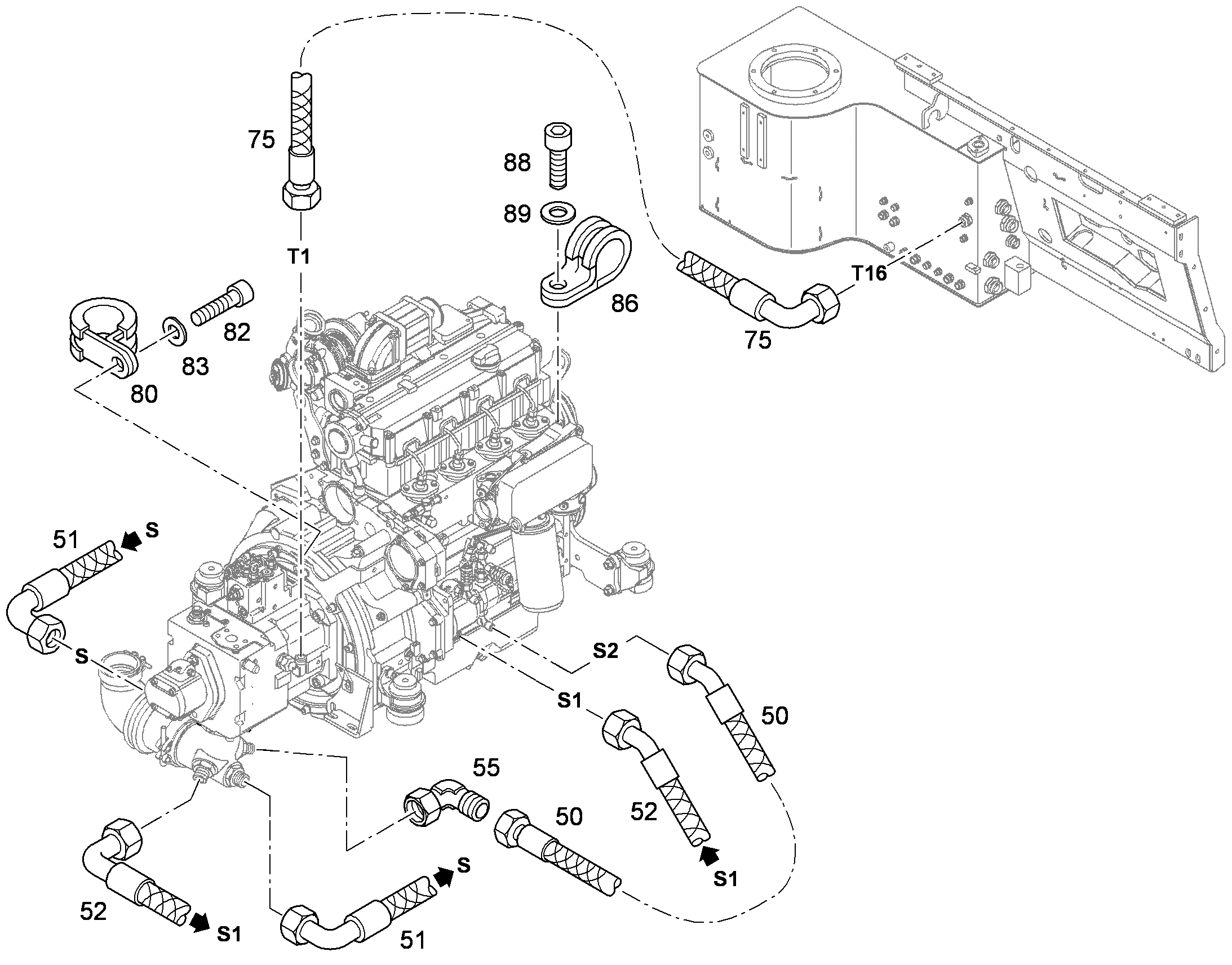 ШЛАНГ 25X1250 10451562 LIEBHERR