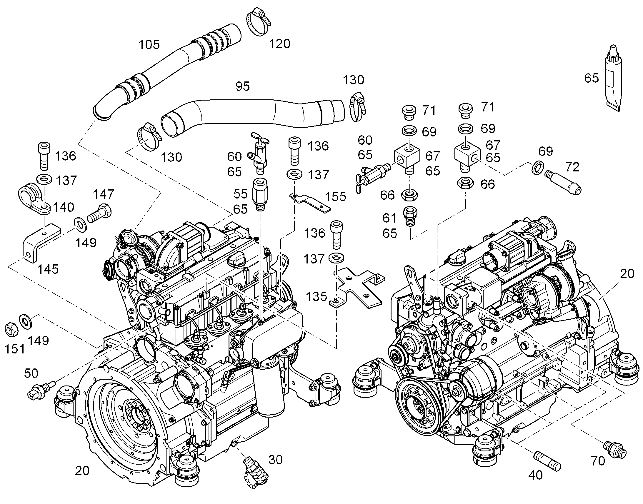 ДВИГАТЕЛЬ ДИЗЕЛЬНЫЙ TCD2012L04-2V 67 kW 10346574 LIEBHERR